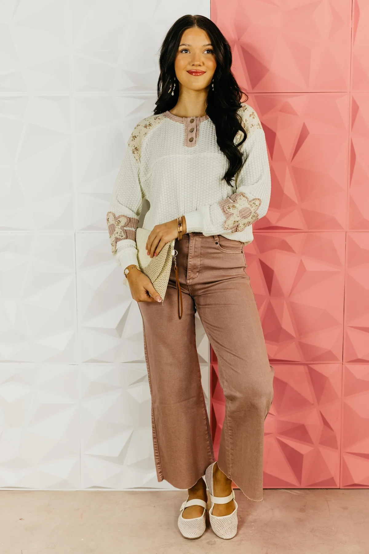 The Chase Flower Henley Top - Image 6