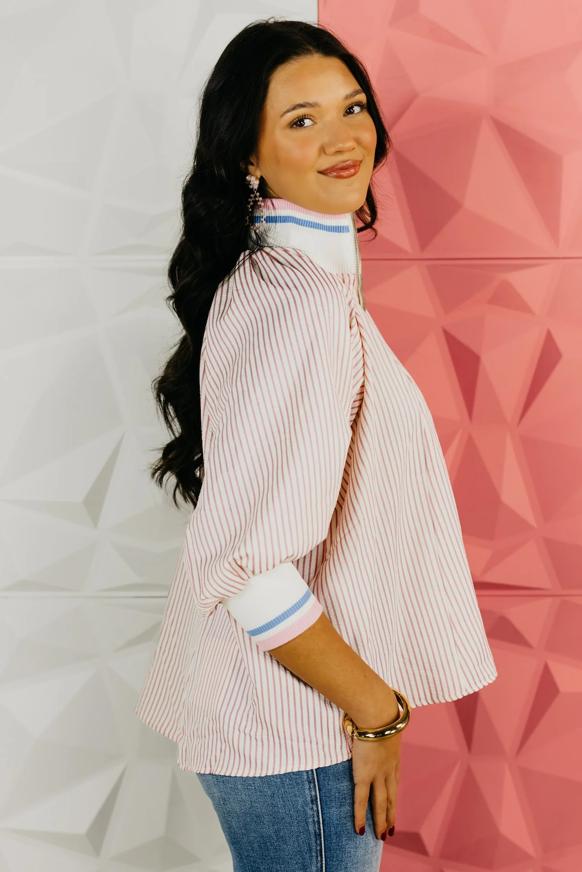The Christopher Half Zip Striped Top - Image 8