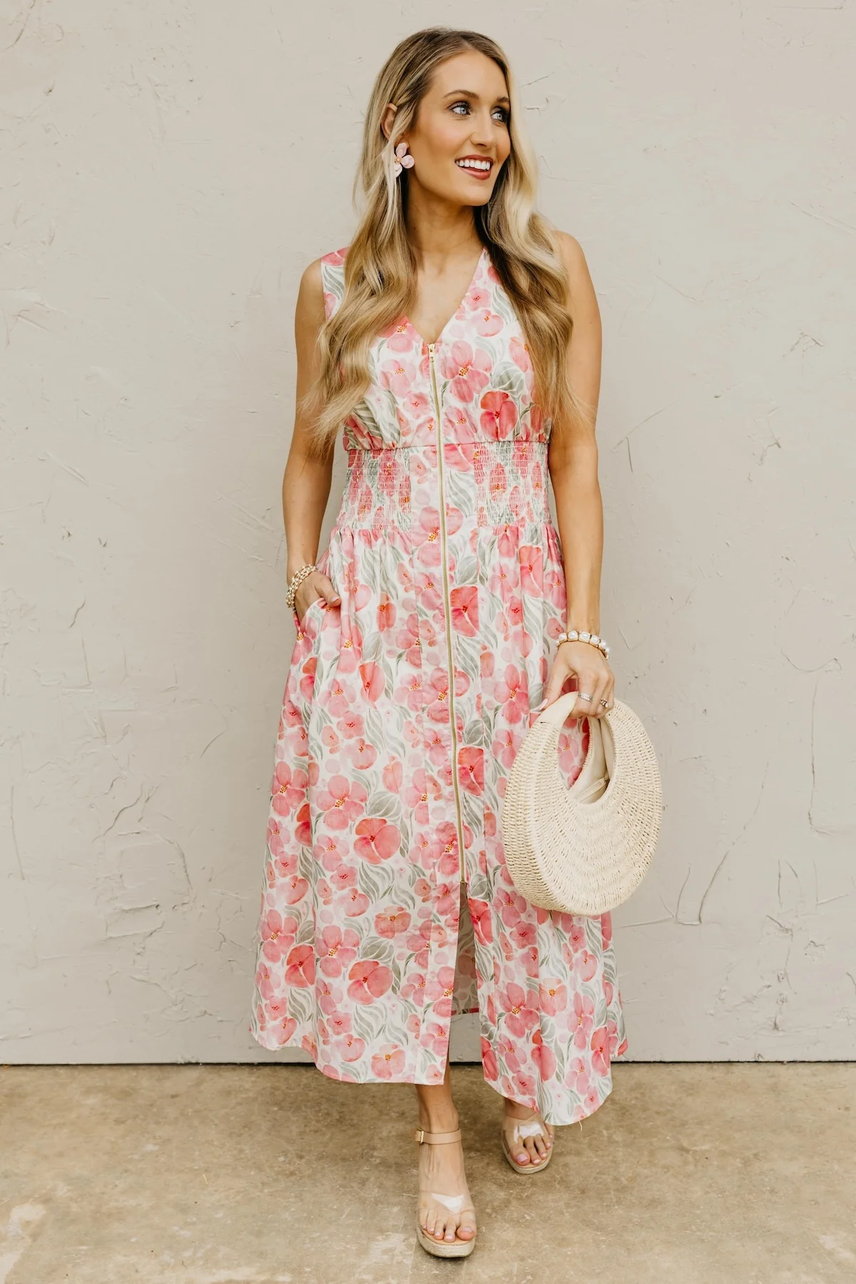 The Clayton Floral Zip Up Midi Dress - Image 3