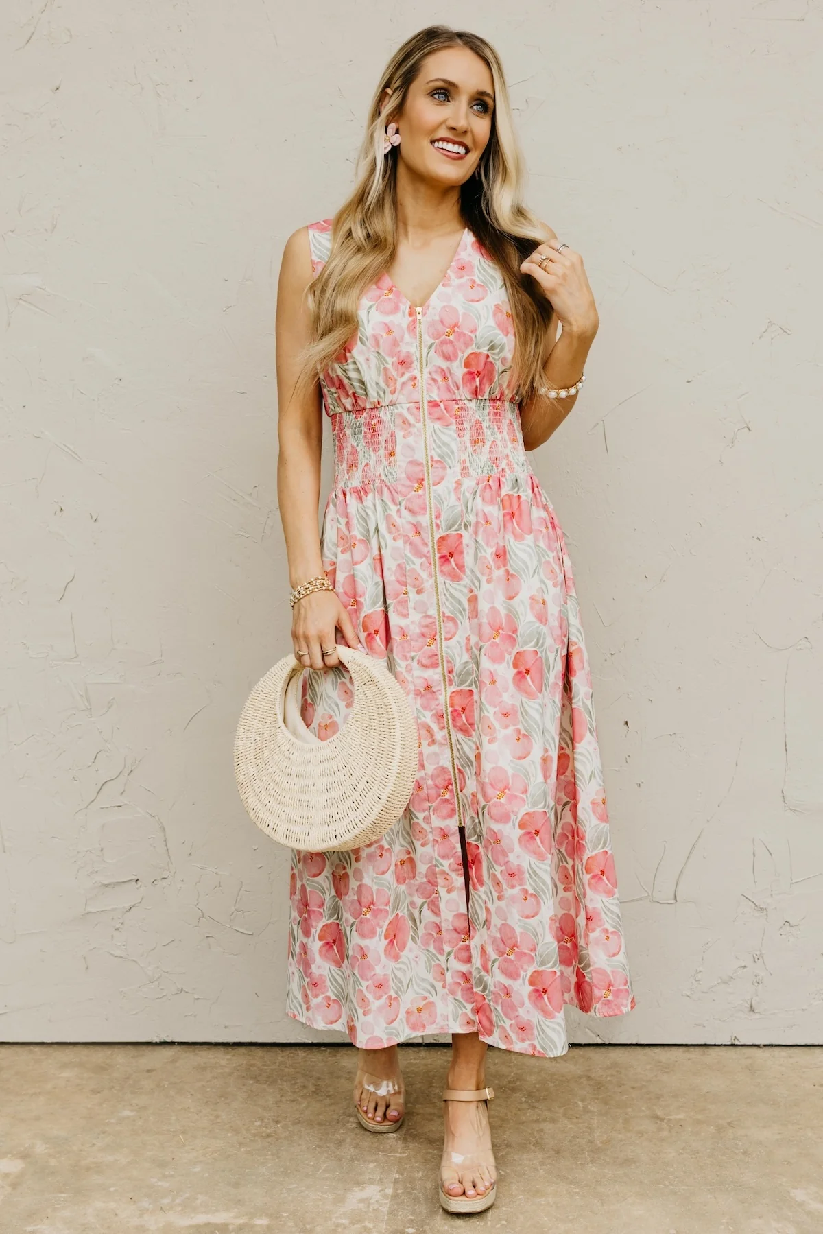 The Clayton Floral Zip Up Midi Dress - Image 4