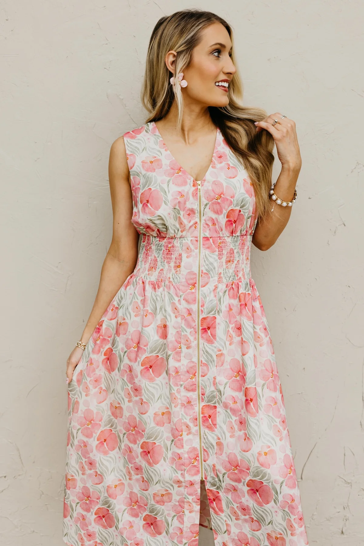 The Clayton Floral Zip Up Midi Dress - Image 7