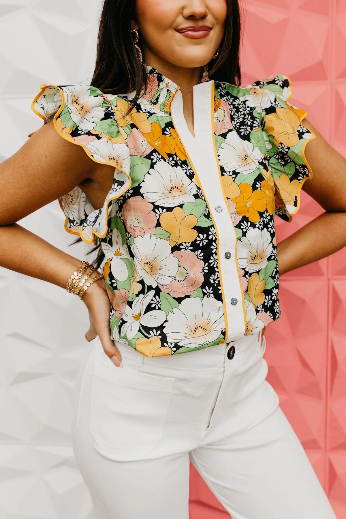The Cohen Floral Button Up Blouse - Image 3