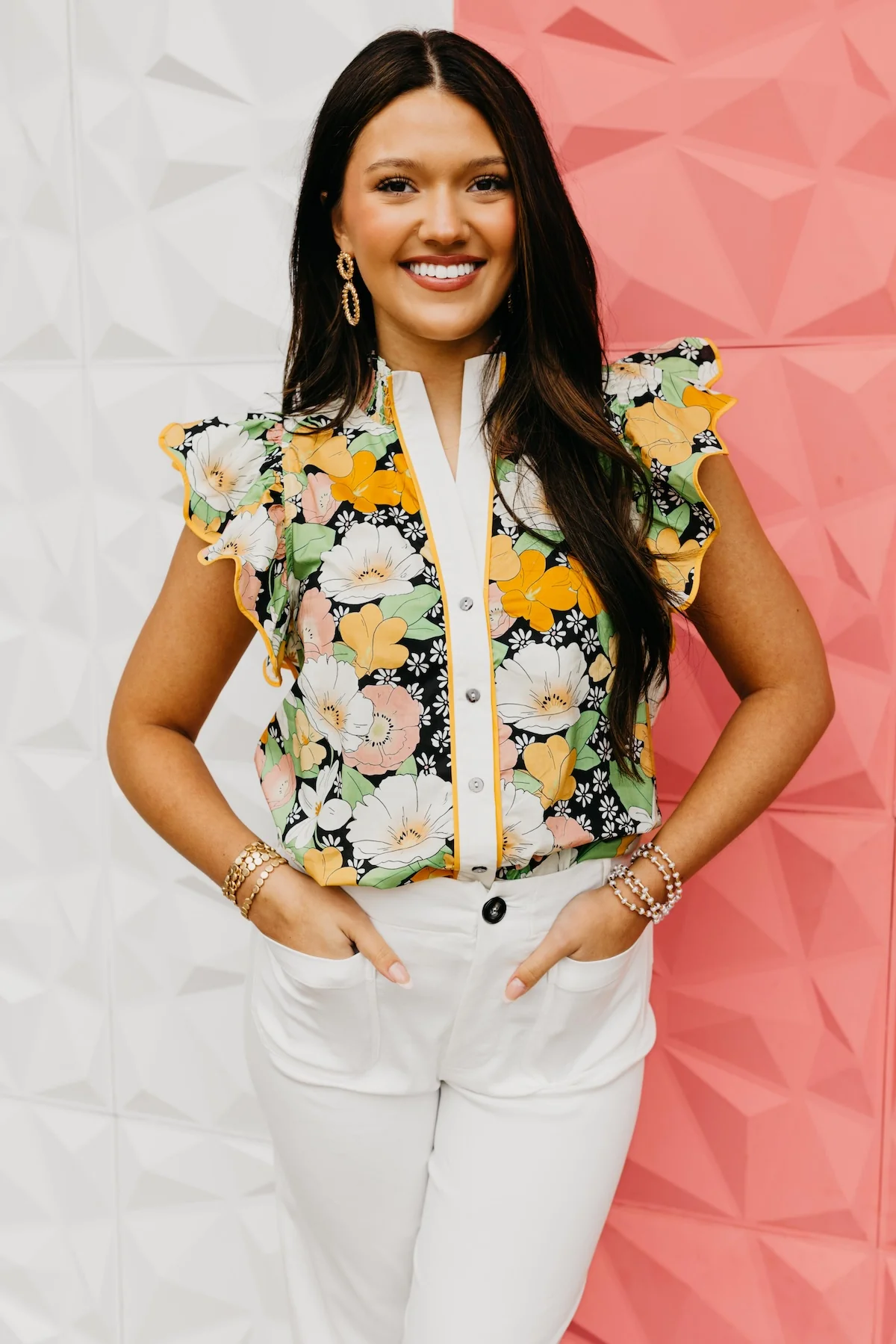 The Cohen Floral Button Up Blouse - Image 5