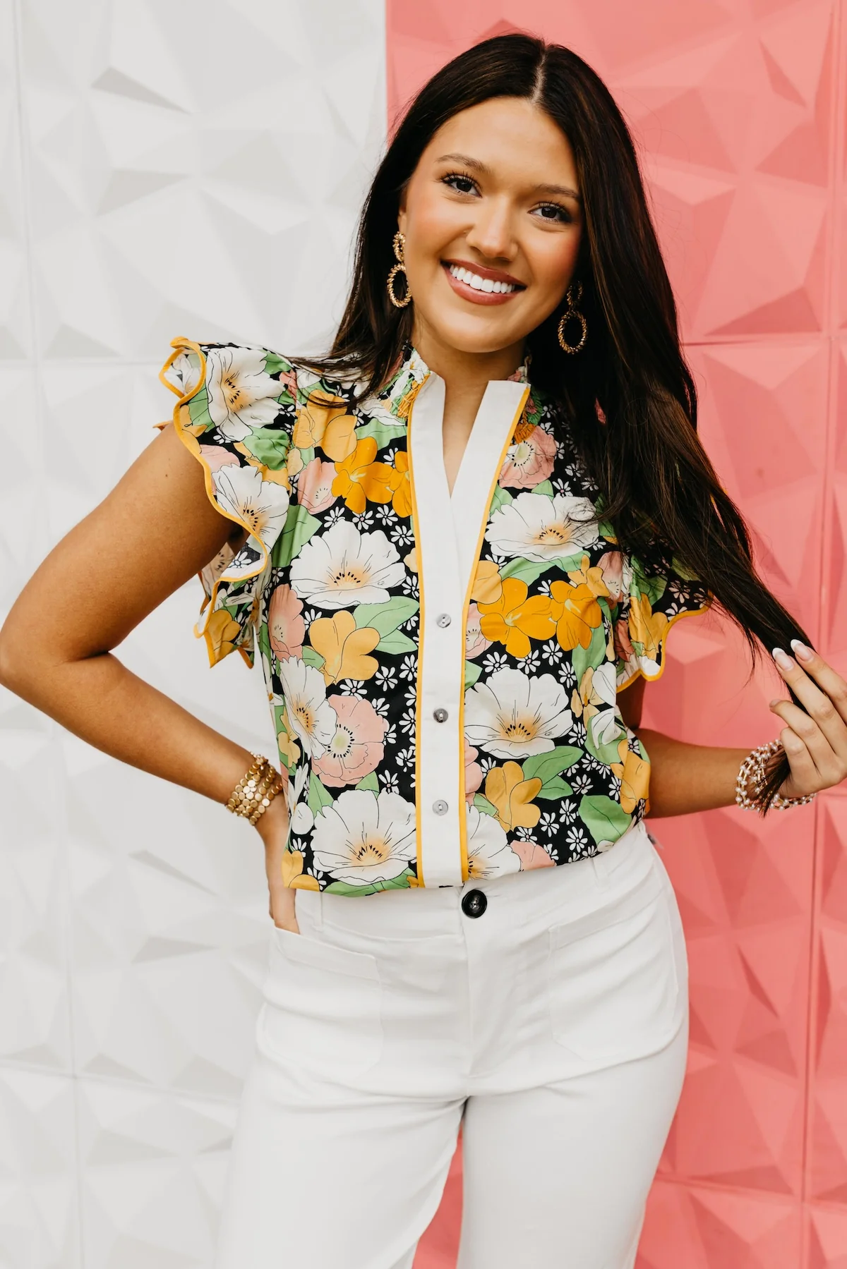 The Cohen Floral Button Up Blouse - Image 7
