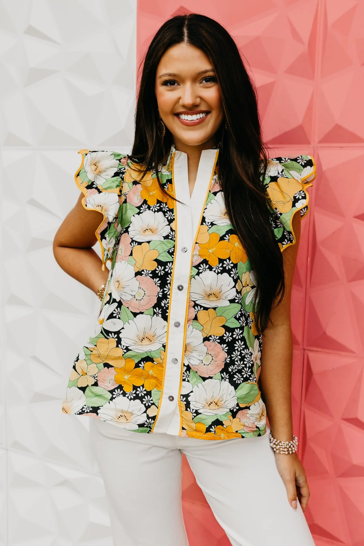 The Cohen Floral Button Up Blouse - Image 8