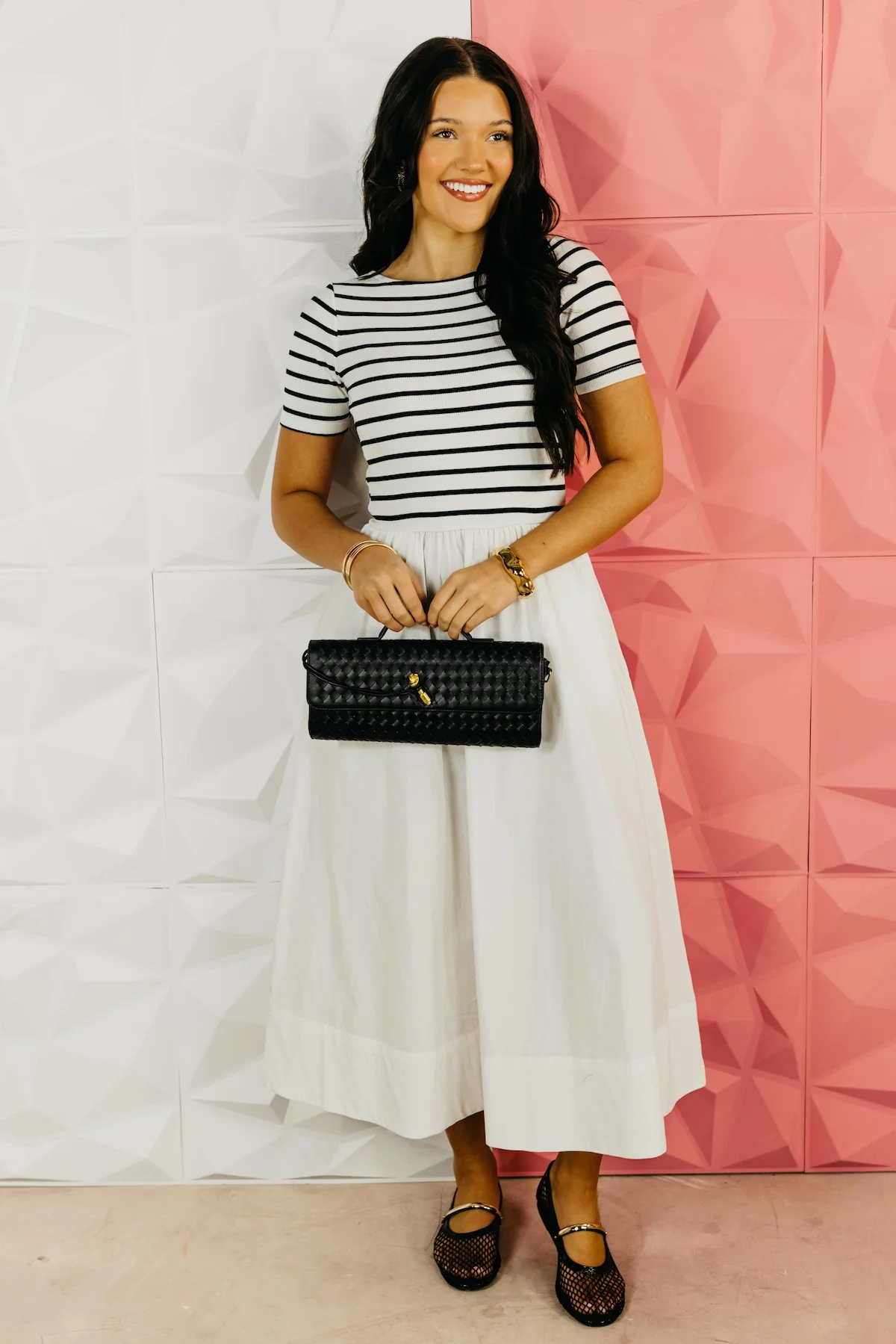 The Cole Mixed Media Midi Dress