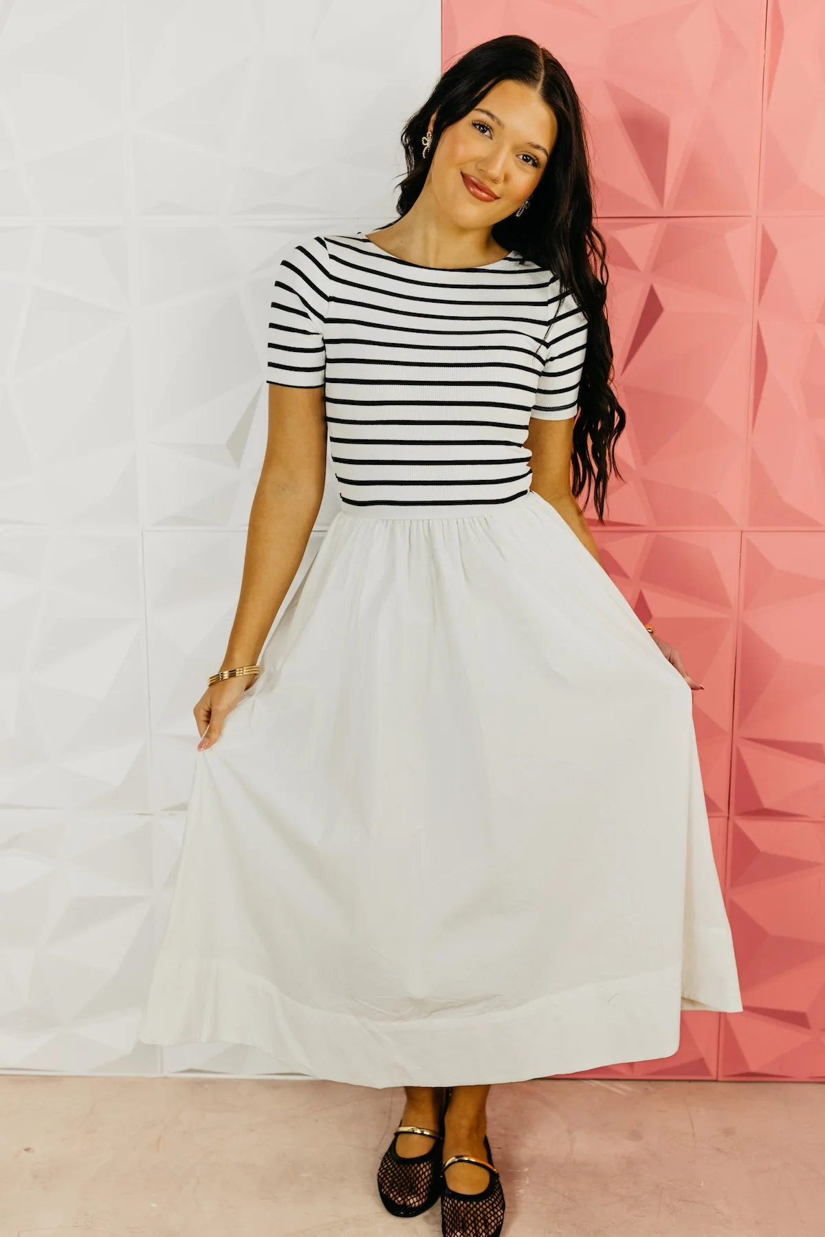 The Cole Mixed Media Midi Dress - Image 3