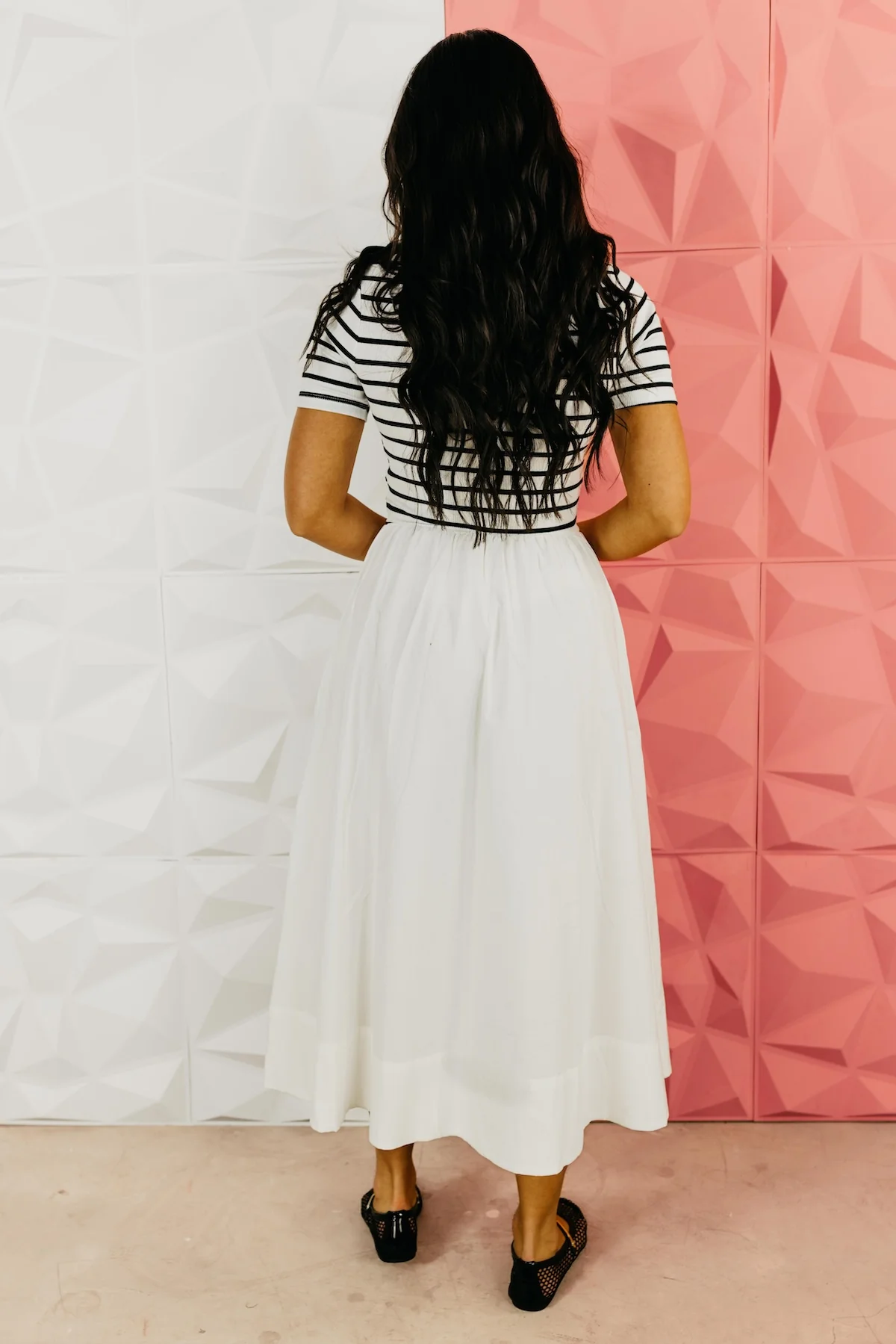 The Cole Mixed Media Midi Dress - Image 7