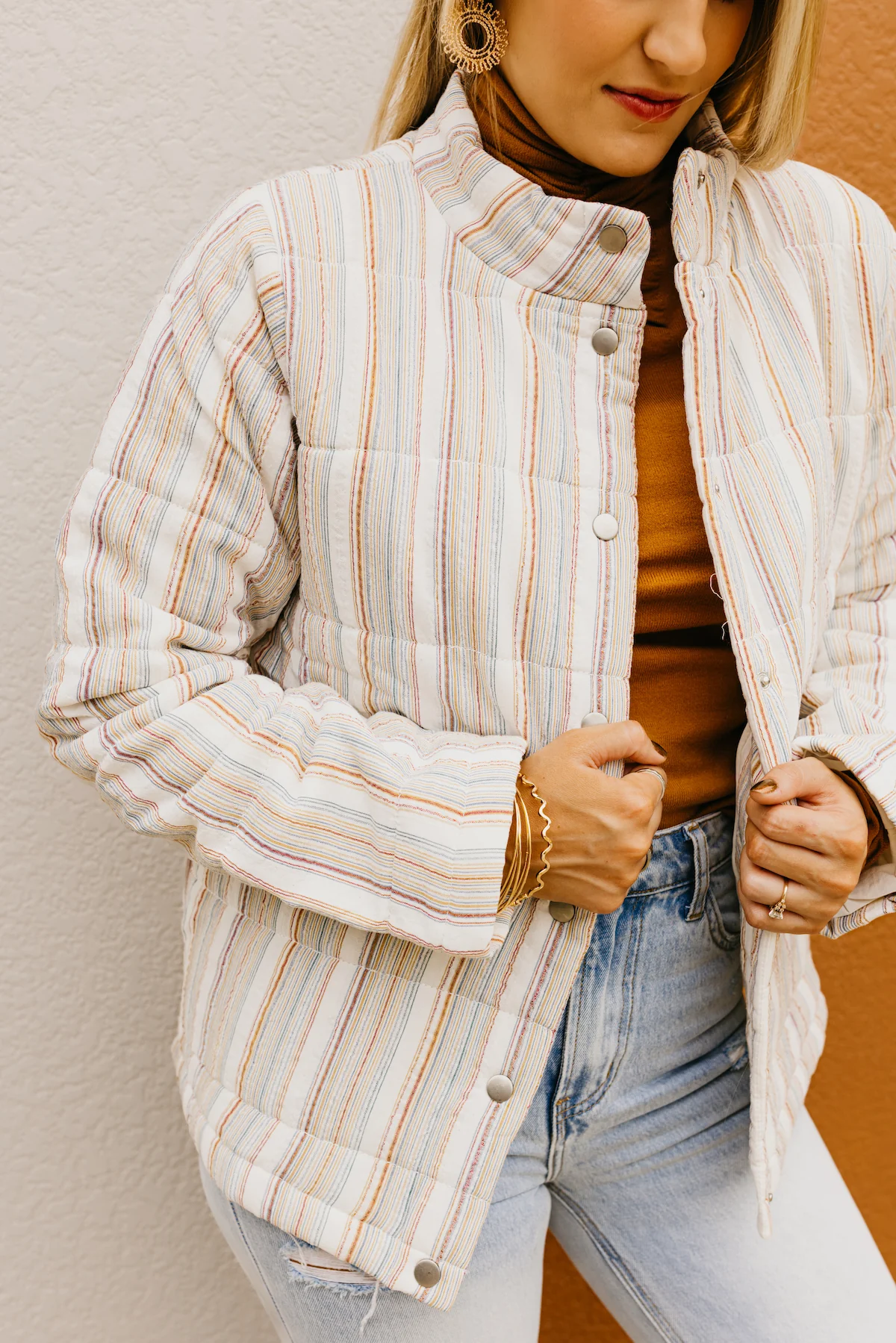 The Cory Striped Quilted Coat - FINAL SALE - Image 2