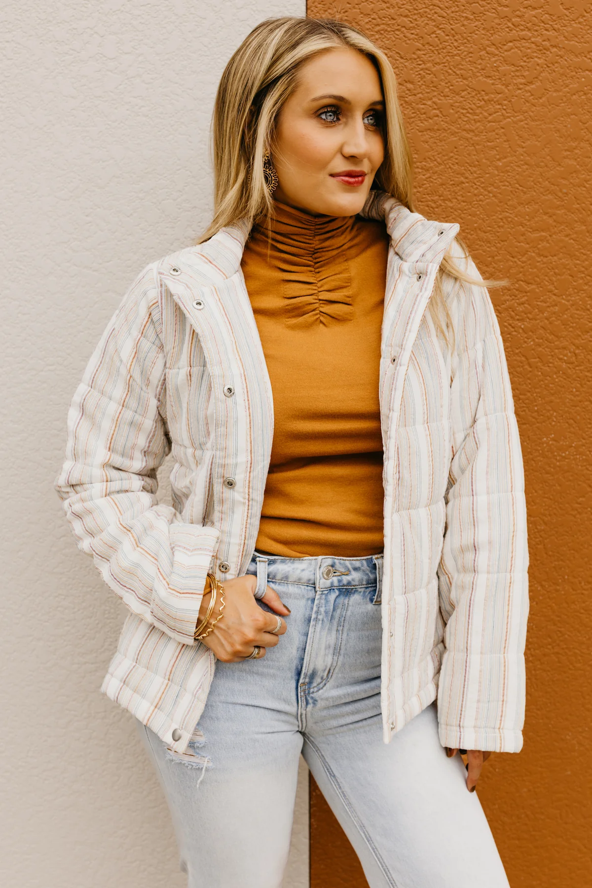 The Cory Striped Quilted Coat - FINAL SALE - Image 4