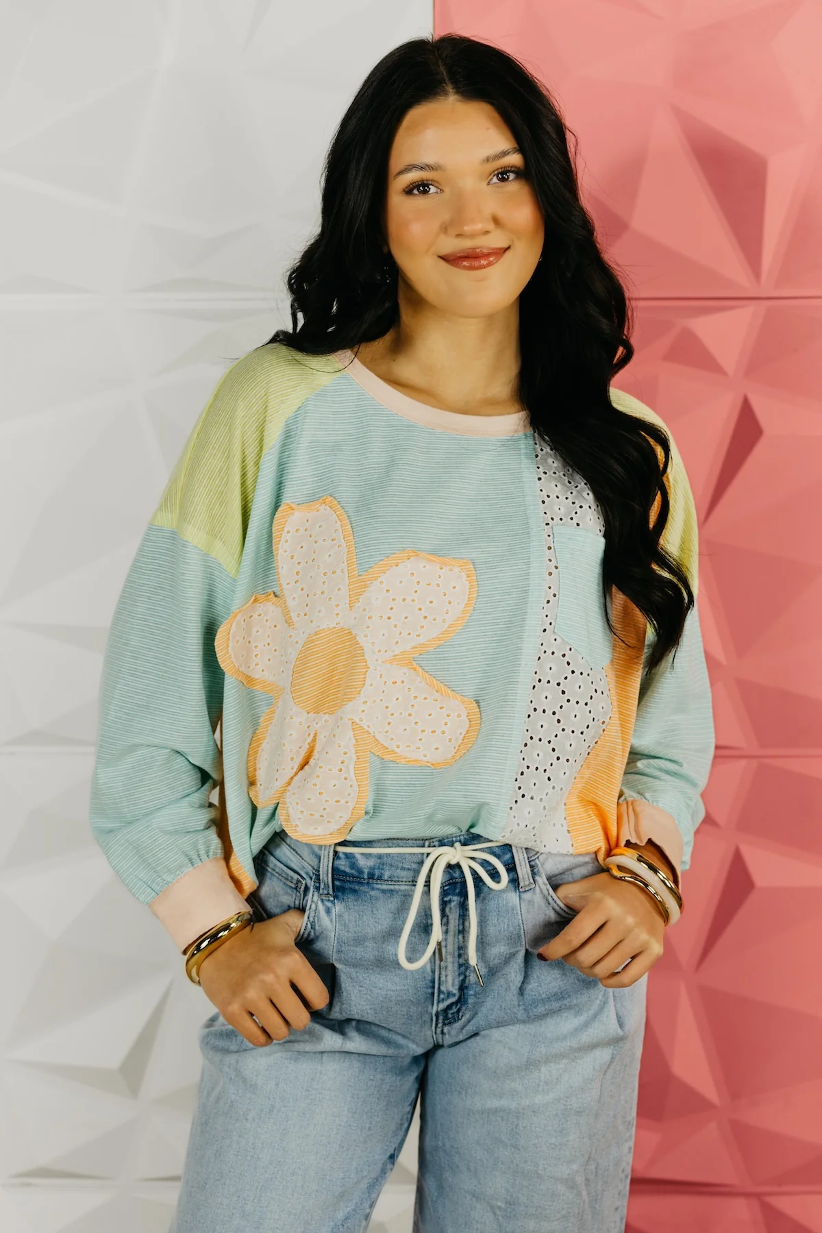 The Daisy Patch Color Block Top - Image 4