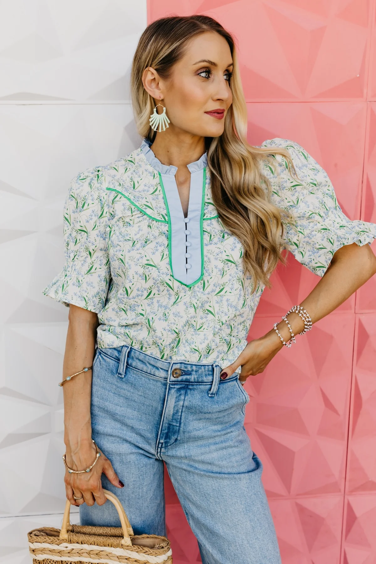 The Dalton Smocked Sleeve Blouse