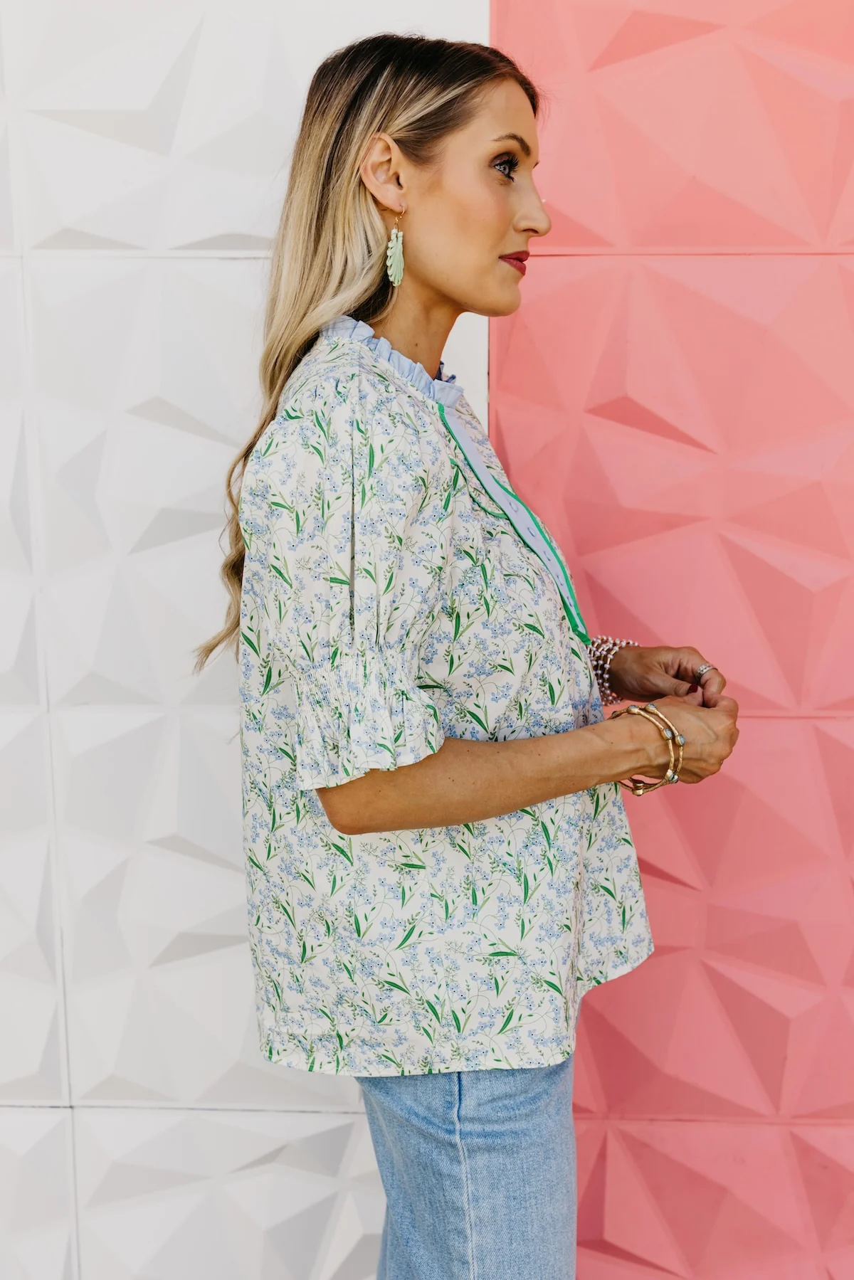 The Dalton Smocked Sleeve Blouse - Image 9