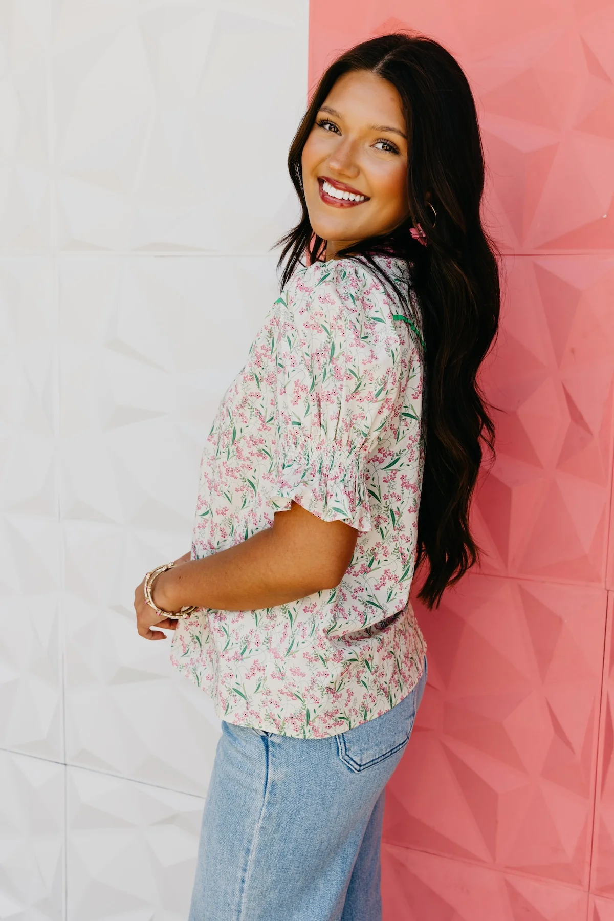 The Dalton Smocked Sleeve Blouse - Image 6