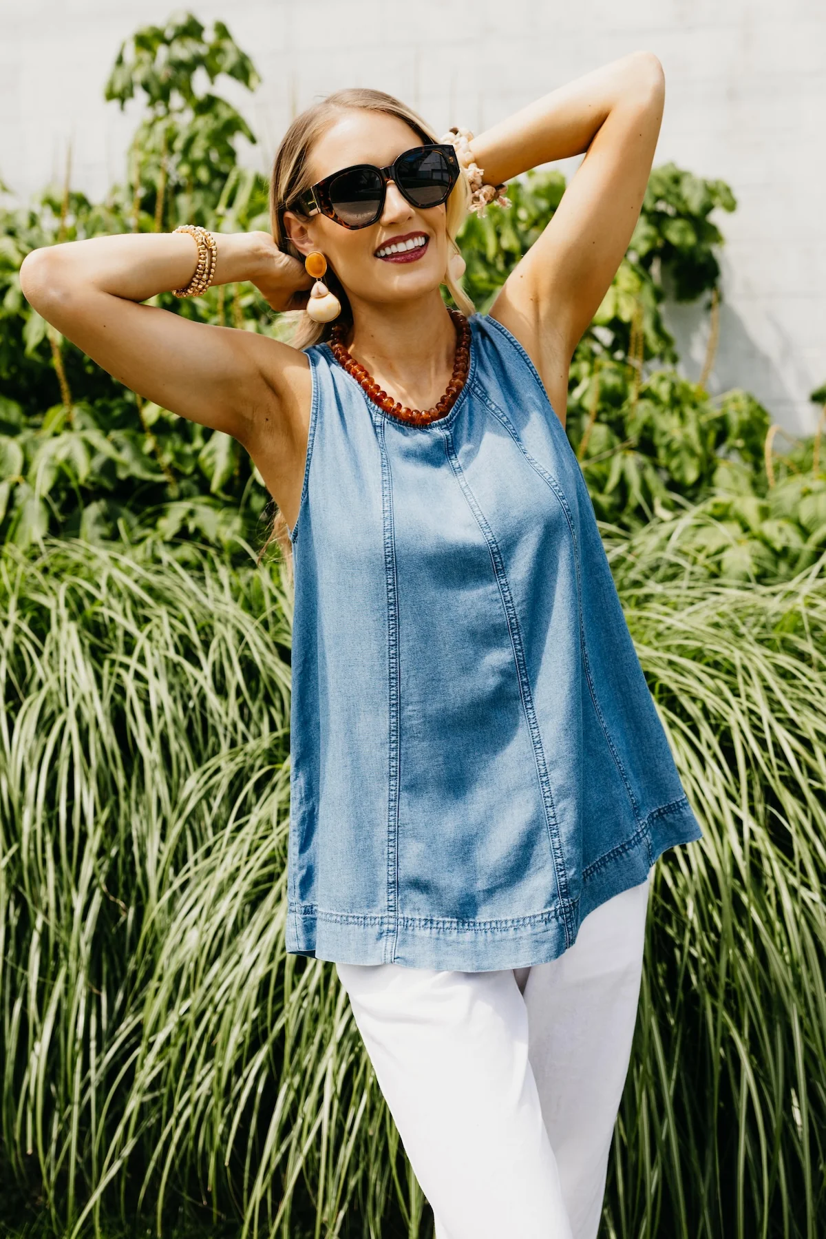 The Damon Swing Chambray Tank Top