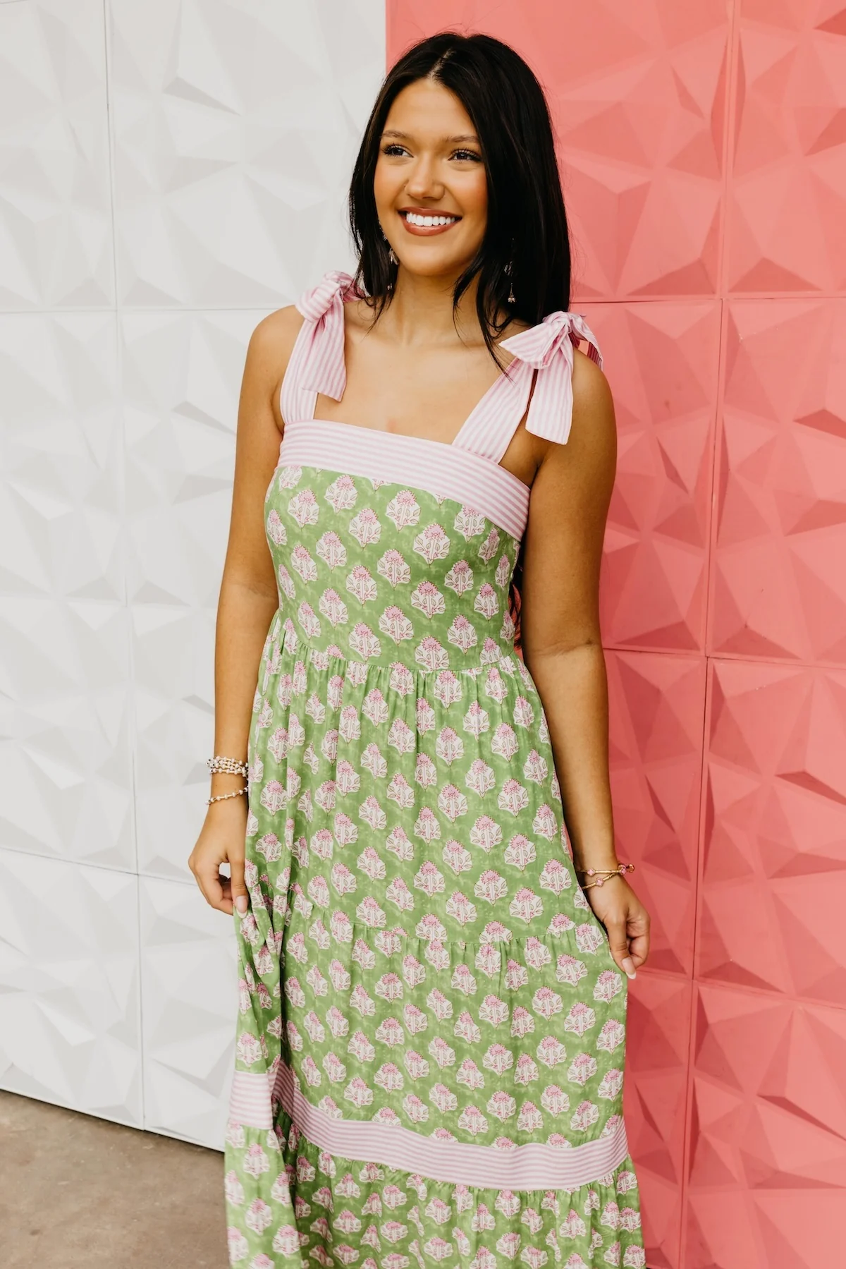 The Daxton Floral Smocked Midi Dress - Image 5