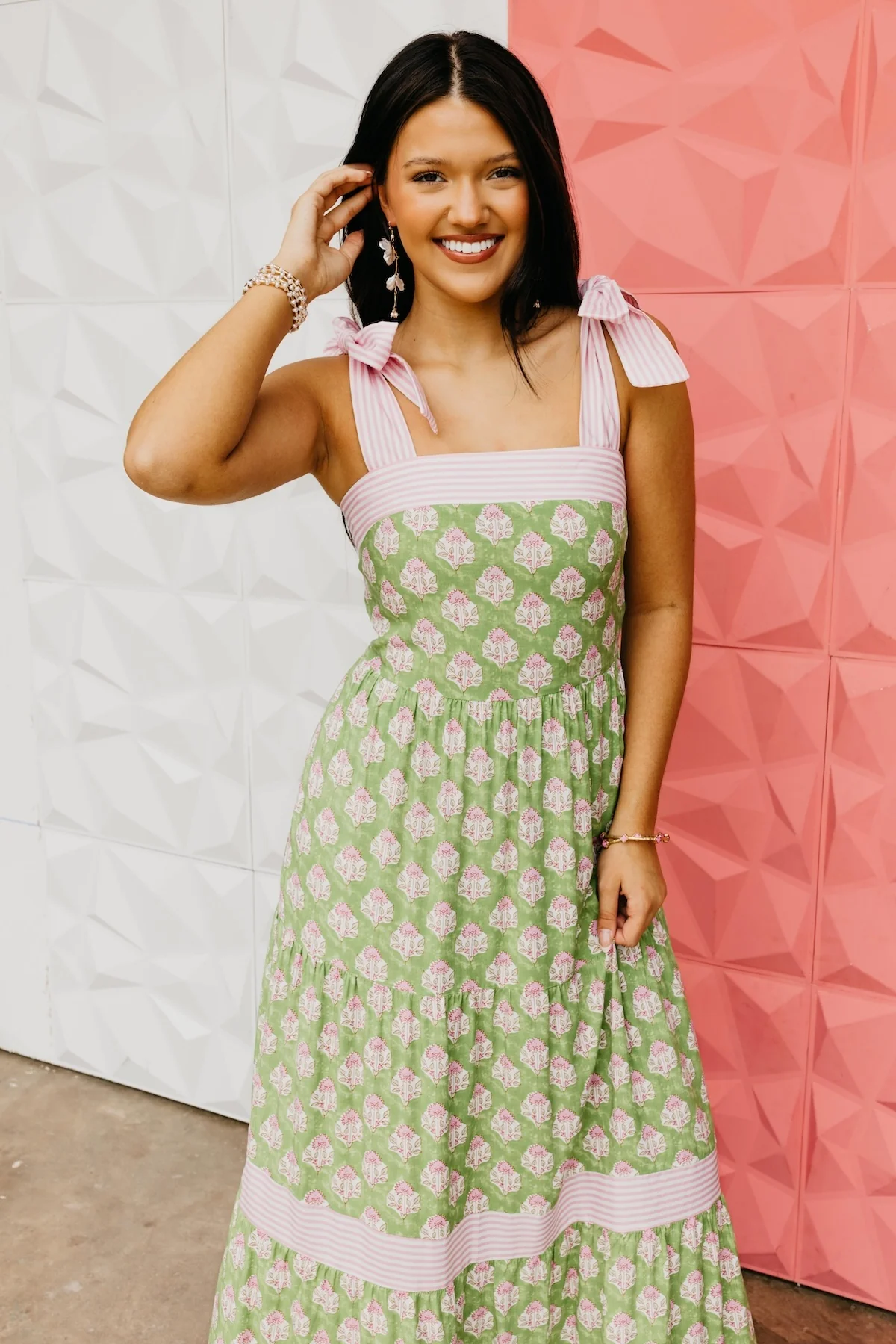 The Daxton Floral Smocked Midi Dress - Image 7