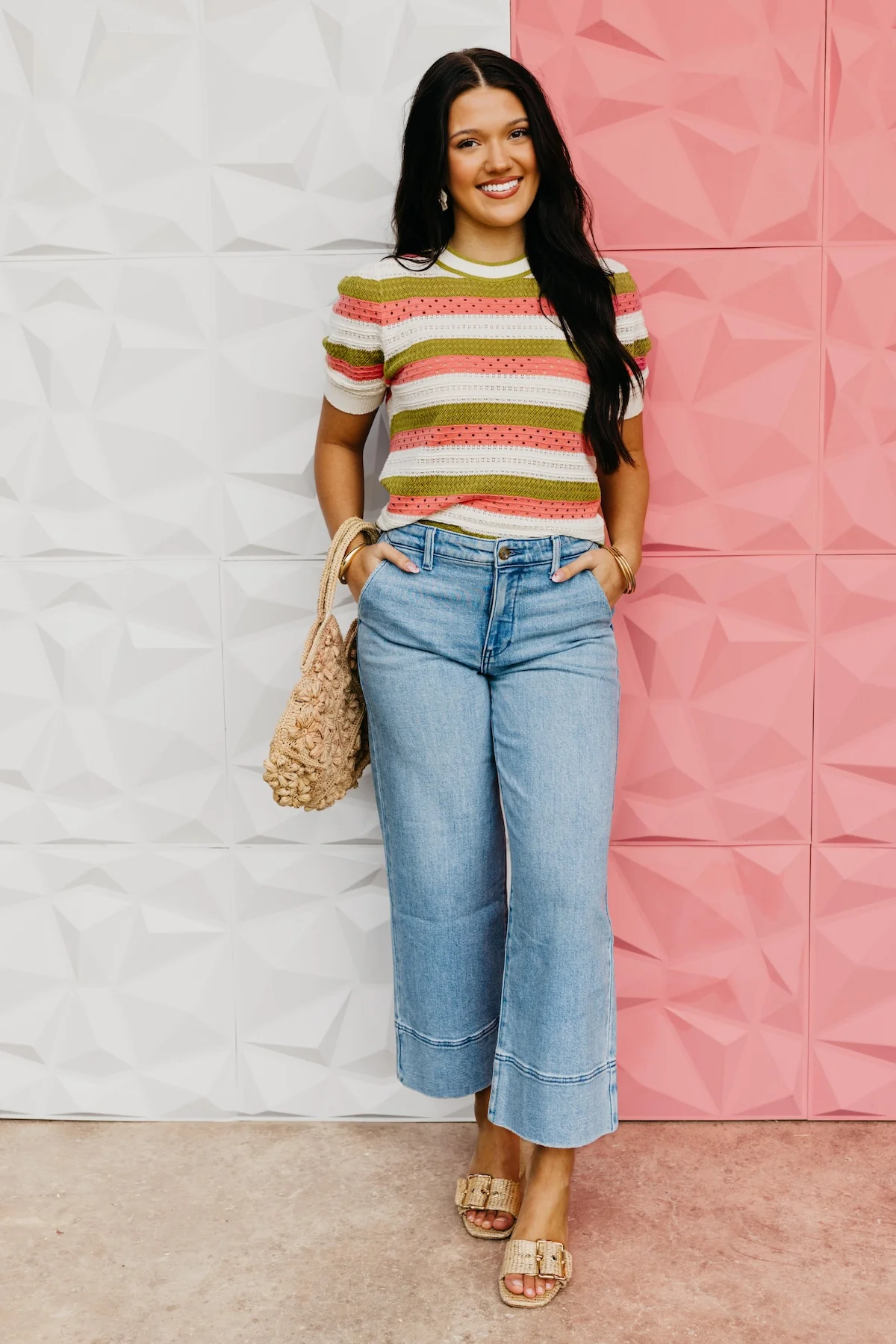 The Diego Striped Pointelle Sweater - Image 2