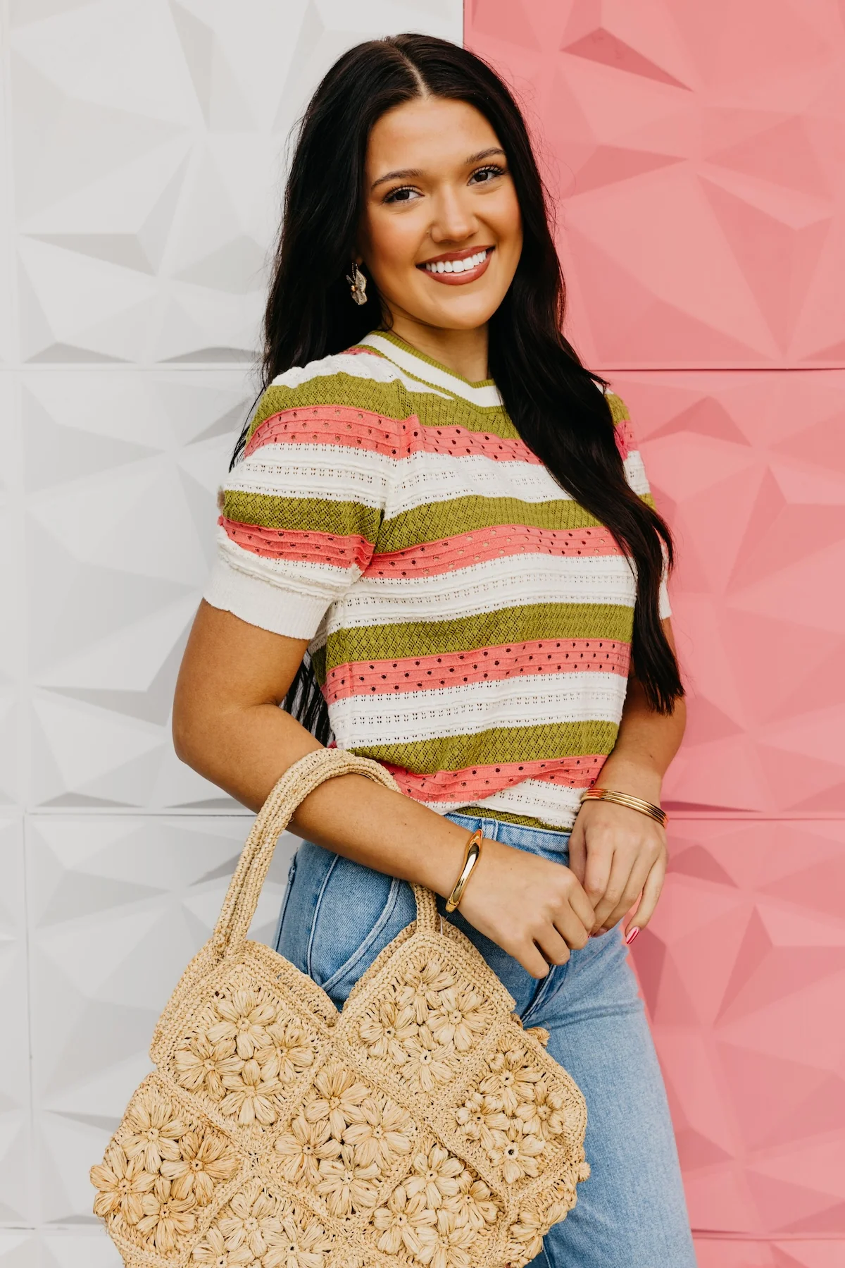 The Diego Striped Pointelle Sweater - Image 3
