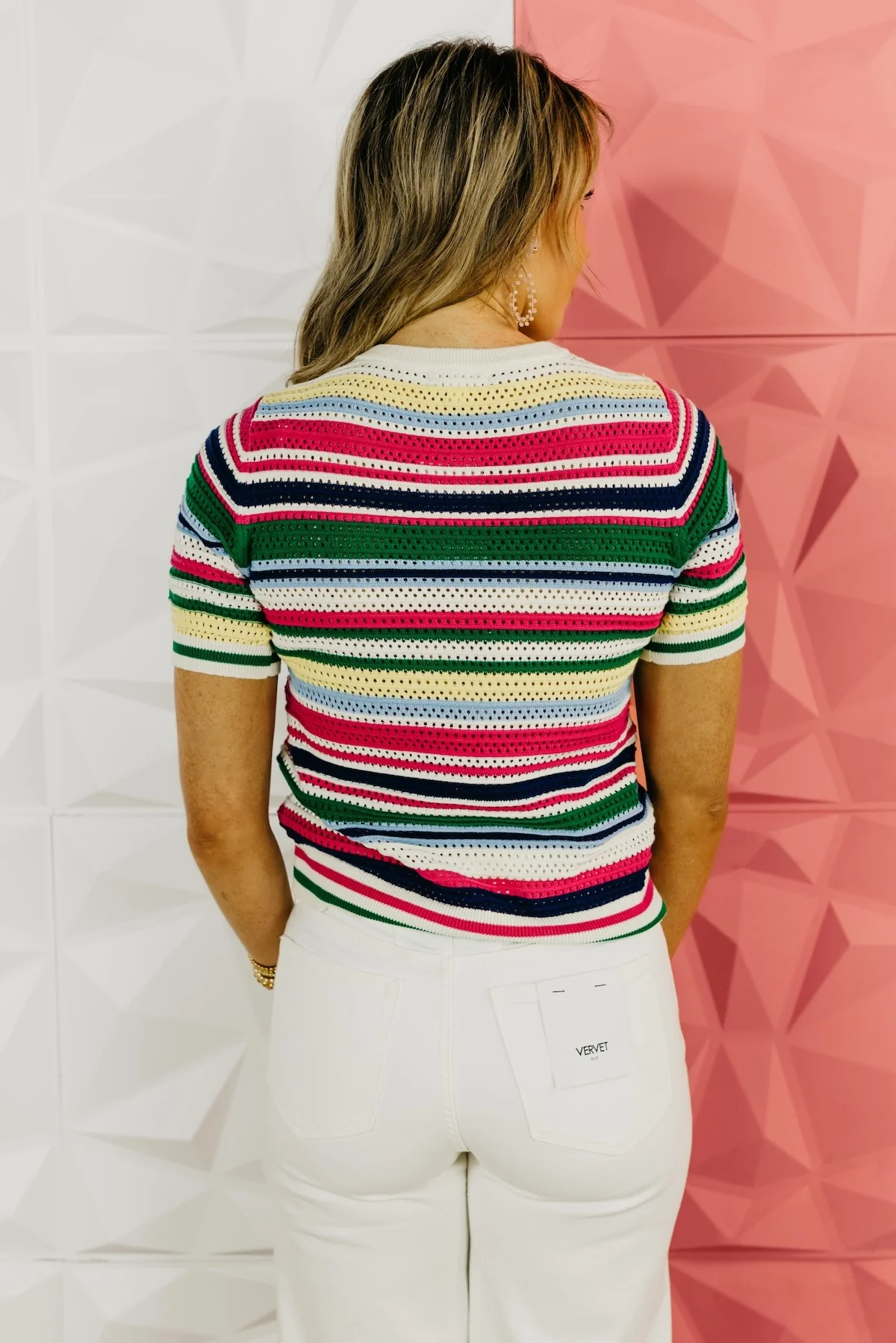 The Dominic Stripe Crochet Sweater Top - Image 13