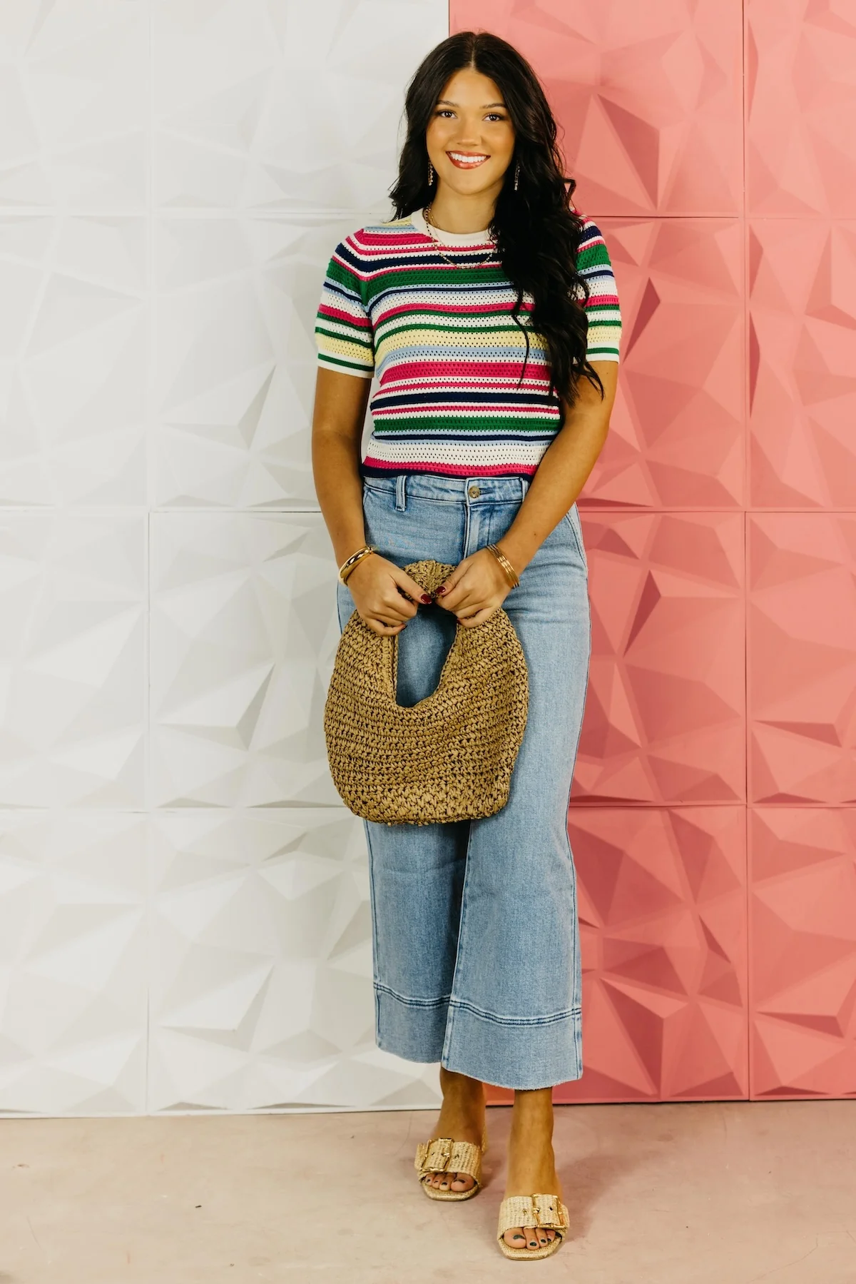 The Dominic Stripe Crochet Sweater Top - Image 14