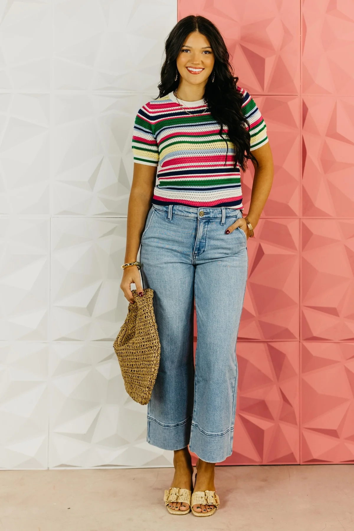The Dominic Stripe Crochet Sweater Top - Image 8