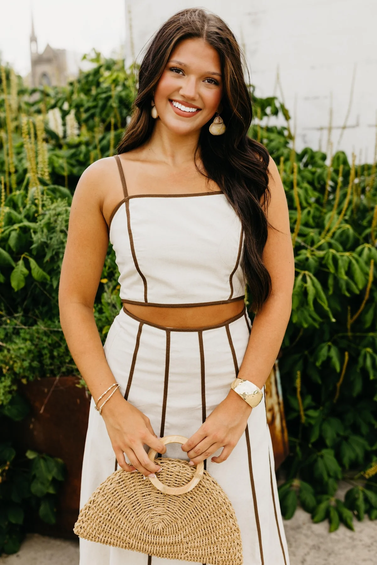 The Drake Linen Binding Crop Top