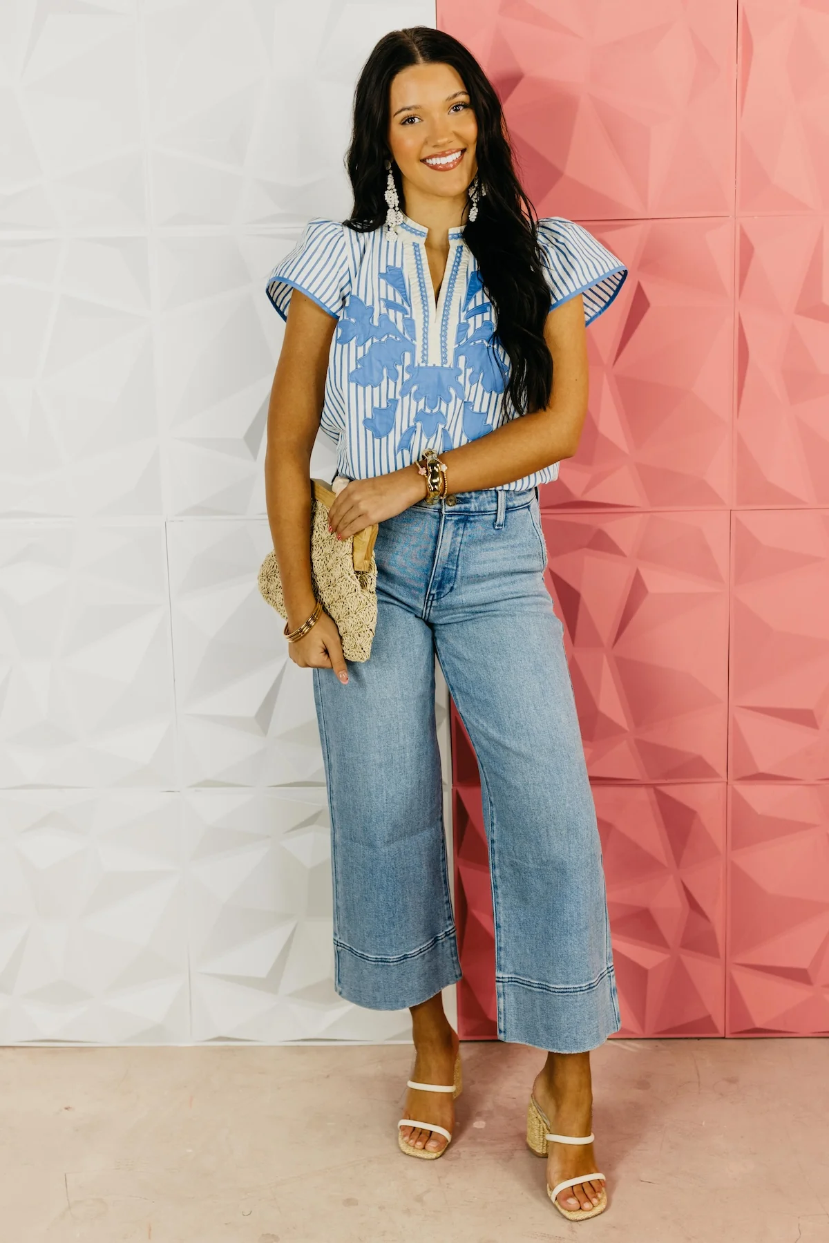 The Eli Embroidered Contrast Top - Image 2