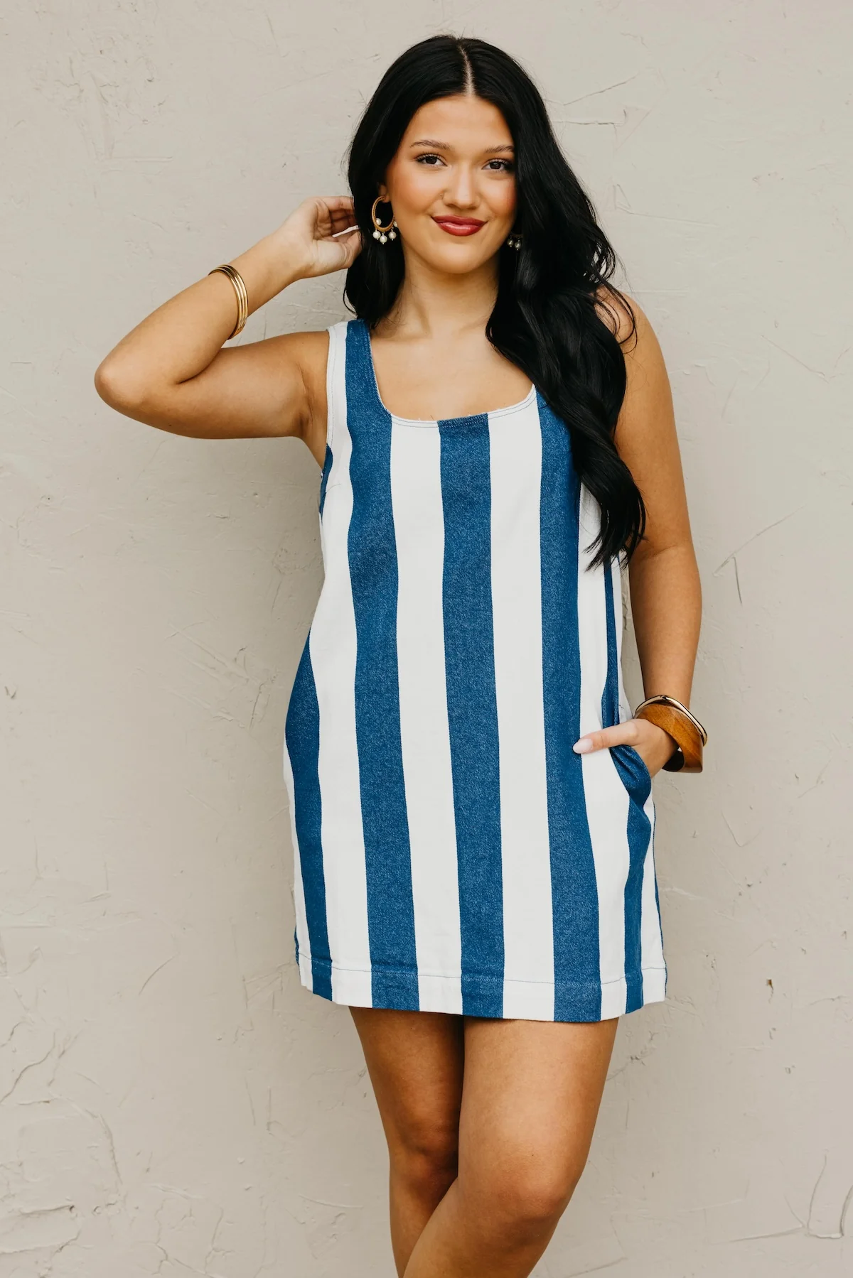 The Elise Striped Tank Mini Dress - Image 4
