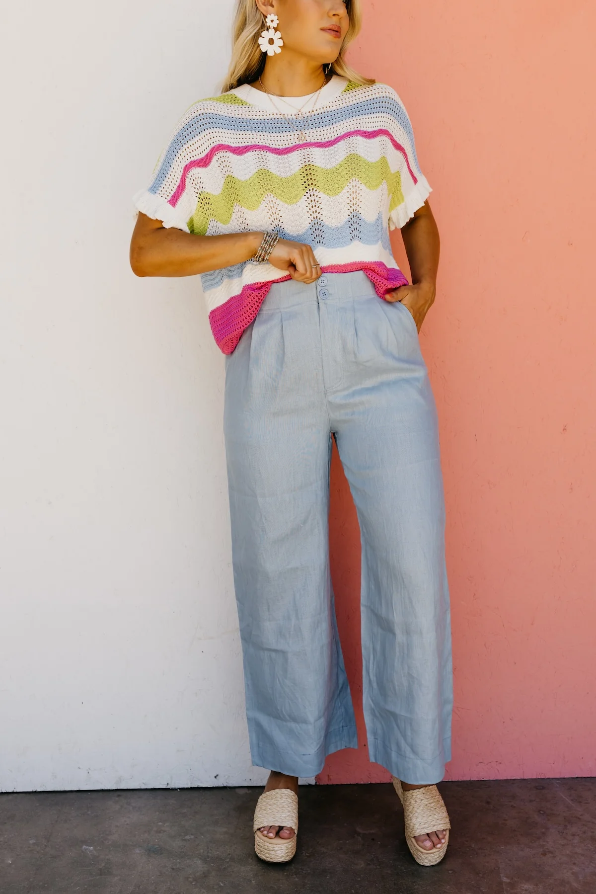 The Emberly Double Button Linen Pants - Image 2