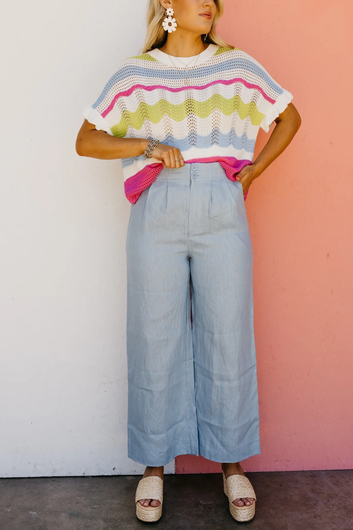 The Emberly Double Button Linen Pants - Image 3