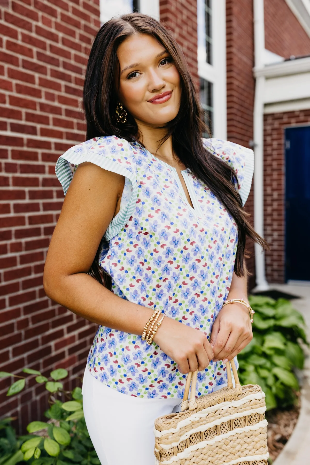 The Emely Floral Flutter Sleeve Blouse - Image 3