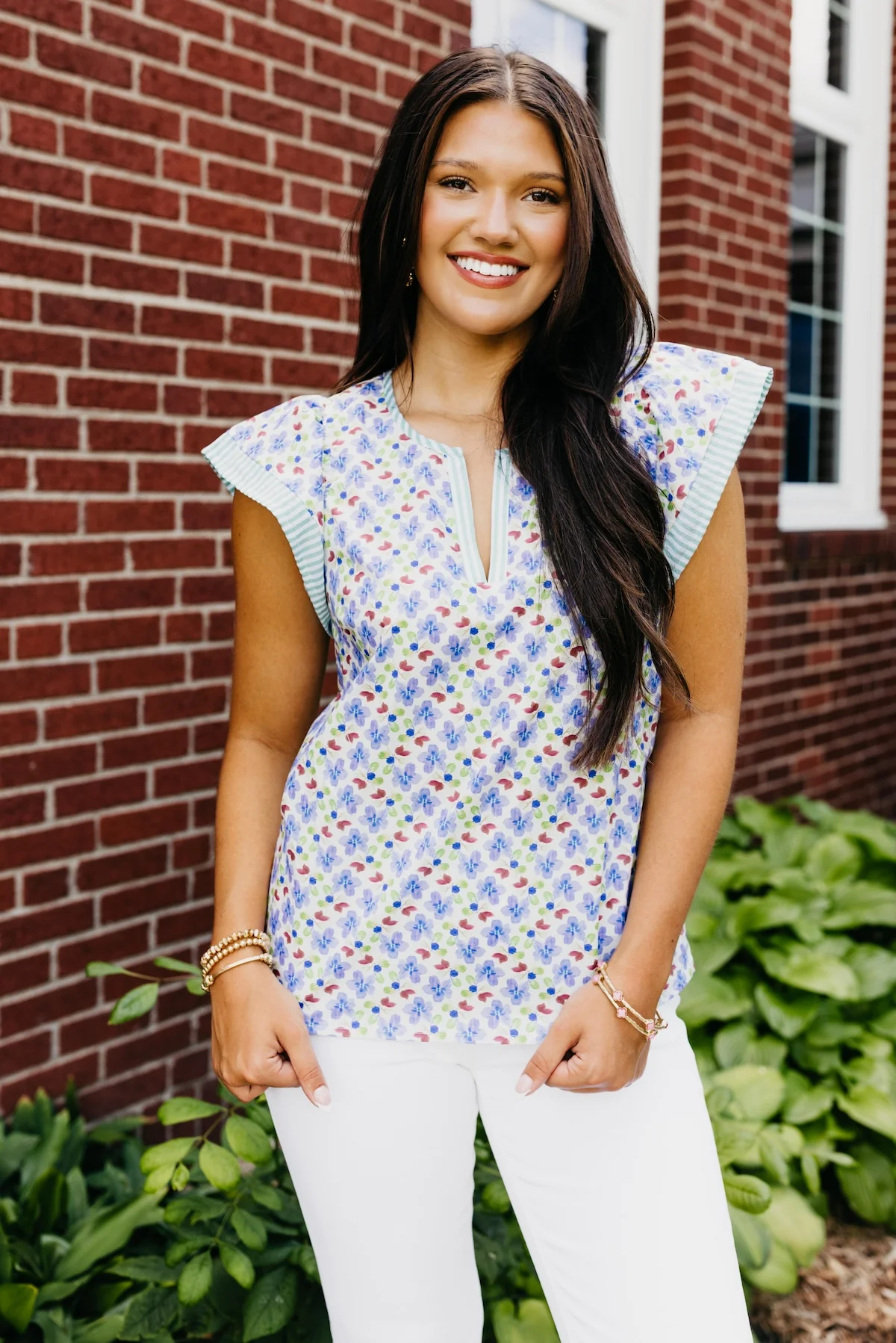 The Emely Floral Flutter Sleeve Blouse - Image 4