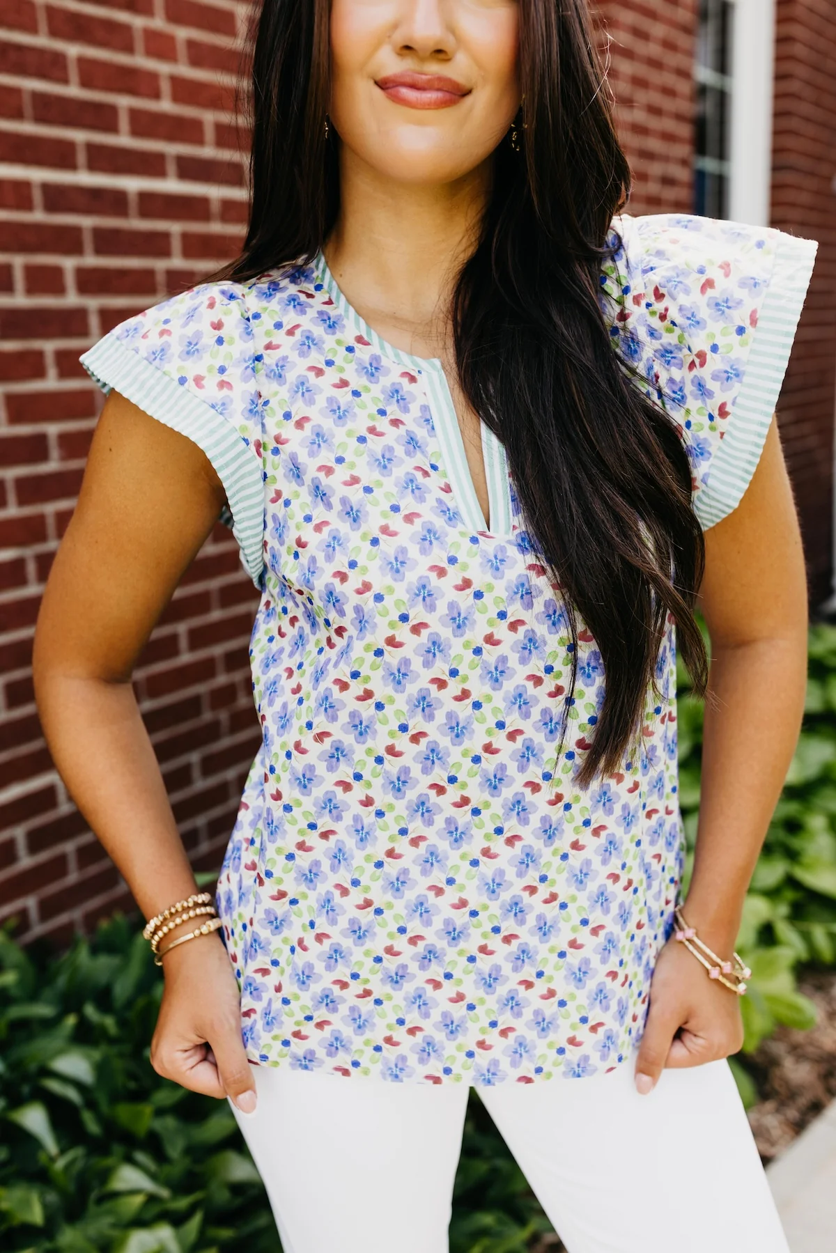 The Emely Floral Flutter Sleeve Blouse - Image 5