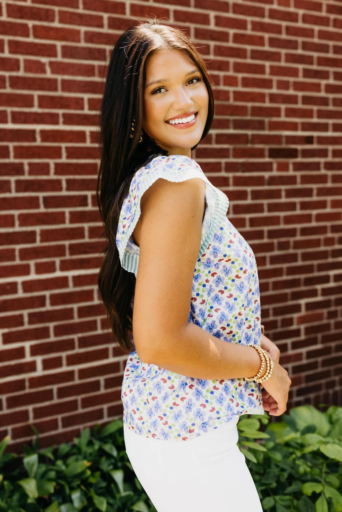 The Emely Floral Flutter Sleeve Blouse - Image 6