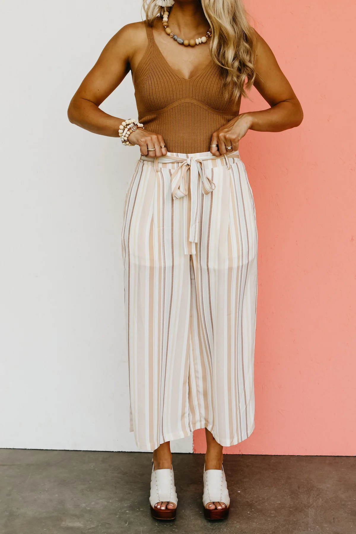 The Emmalyn Striped Wide Leg Pants - FINAL SALE - Image 2