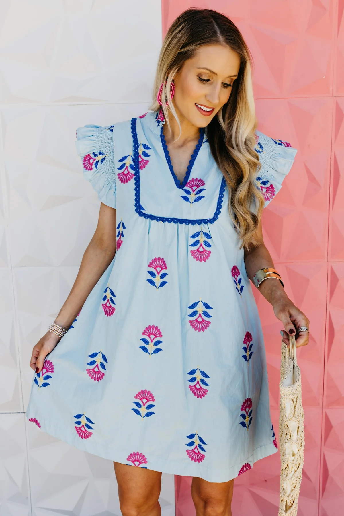 The Esmerelda Embroidered Mini Dress