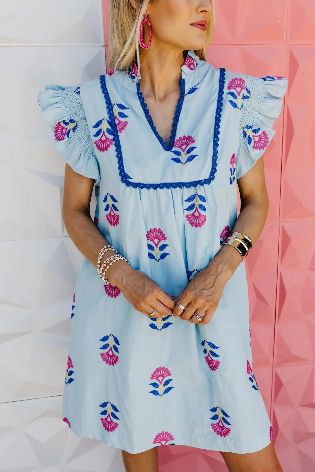 The Esmerelda Embroidered Mini Dress - Image 3