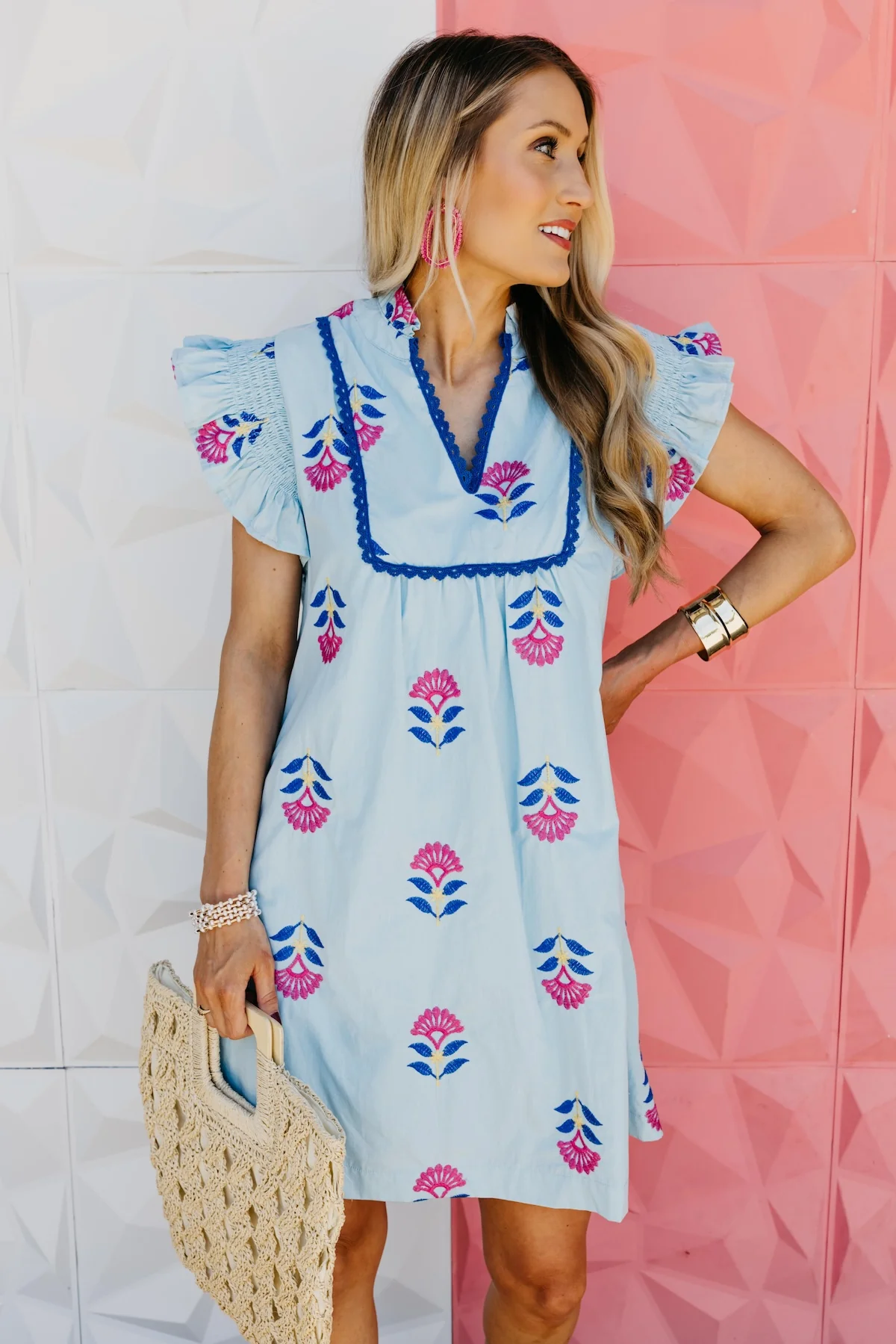 The Esmerelda Embroidered Mini Dress - Image 4