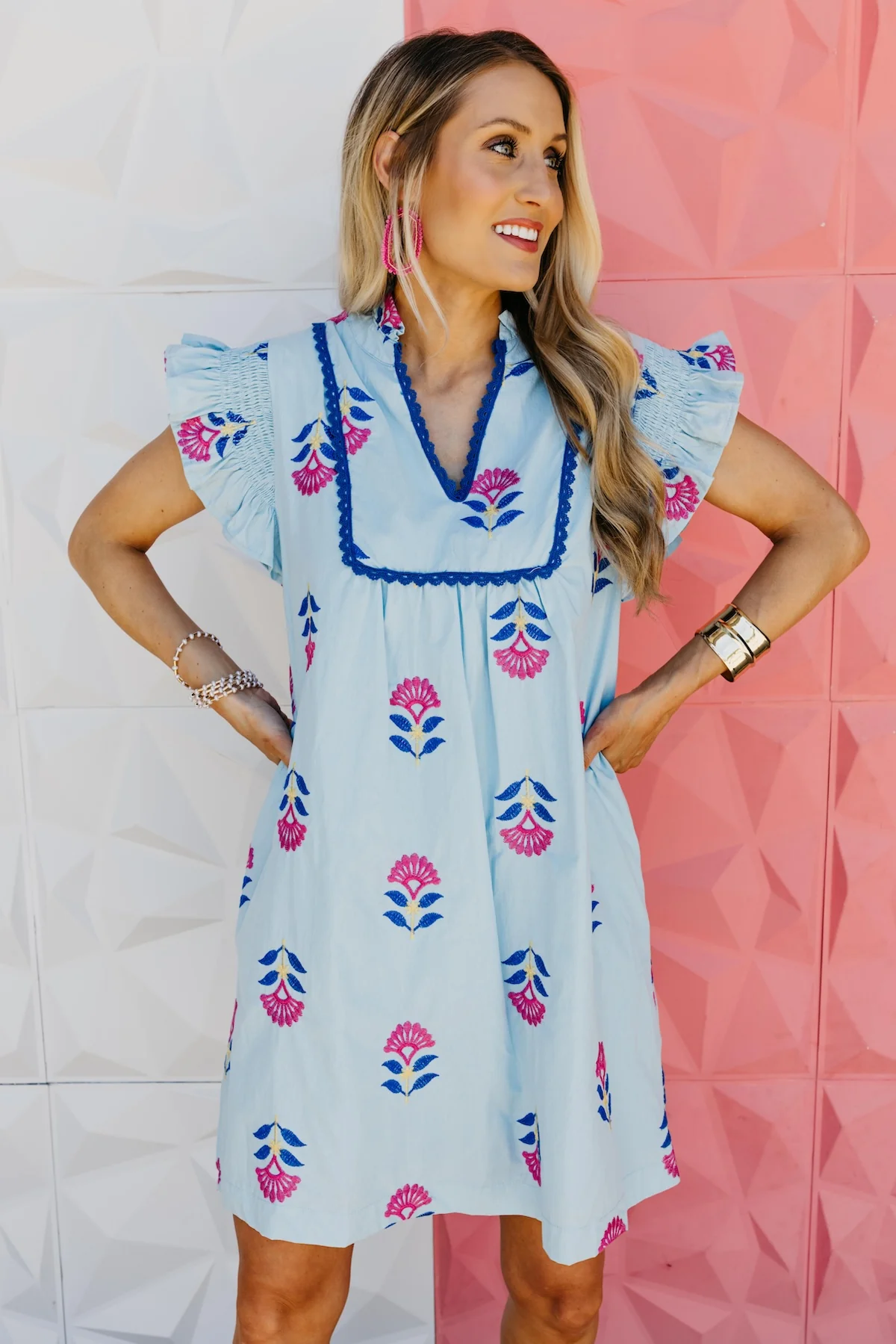 The Esmerelda Embroidered Mini Dress - Image 6
