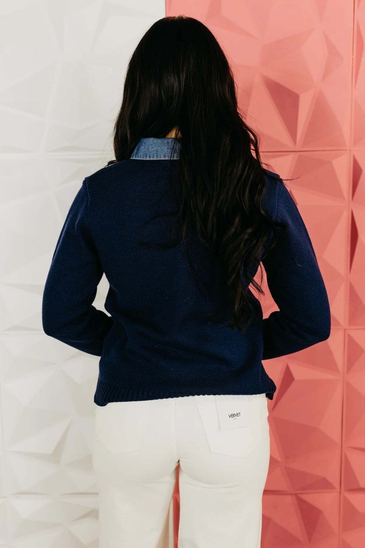 The Evan Chambray Contrast Sweater - Image 11