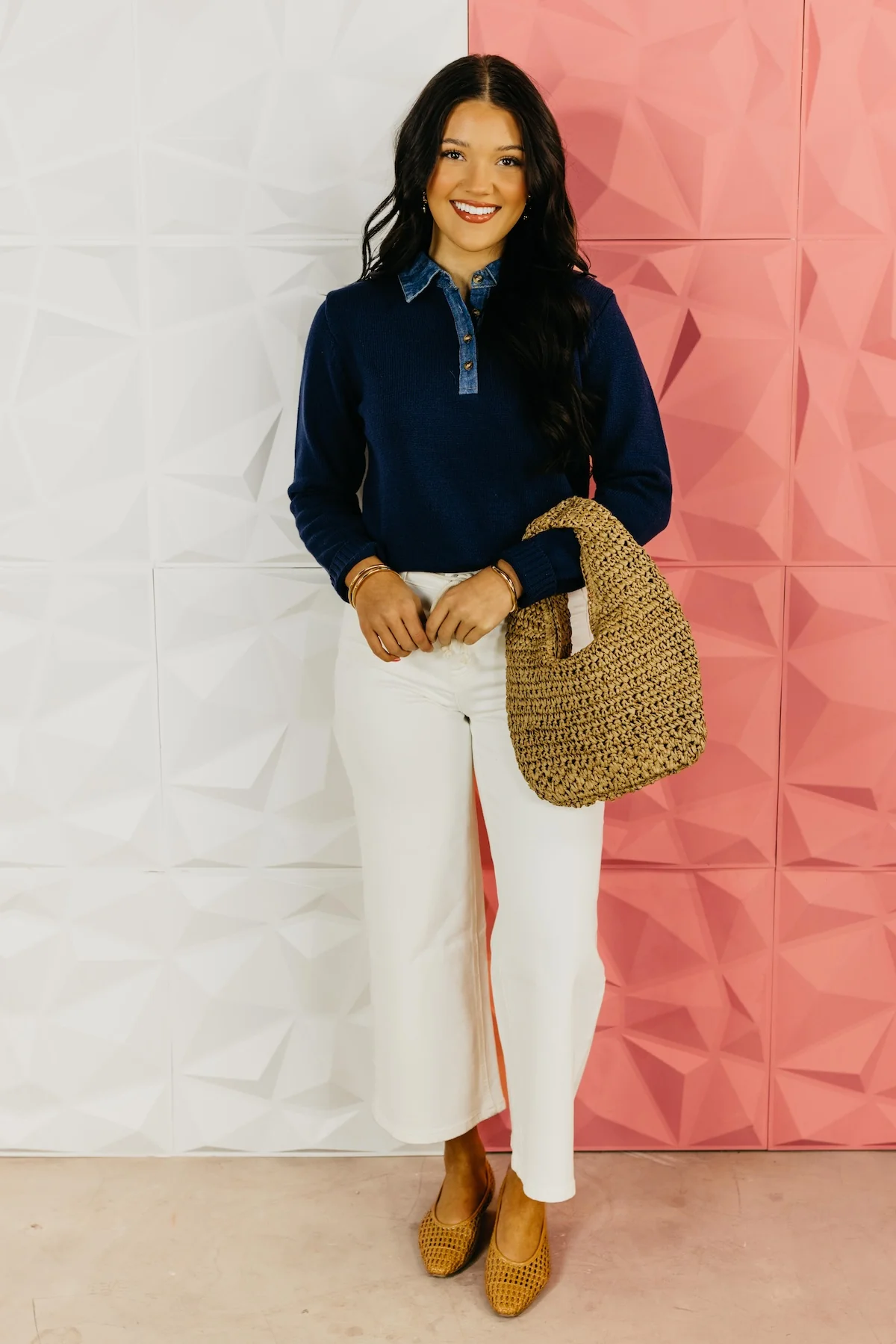 The Evan Chambray Contrast Sweater - Image 2
