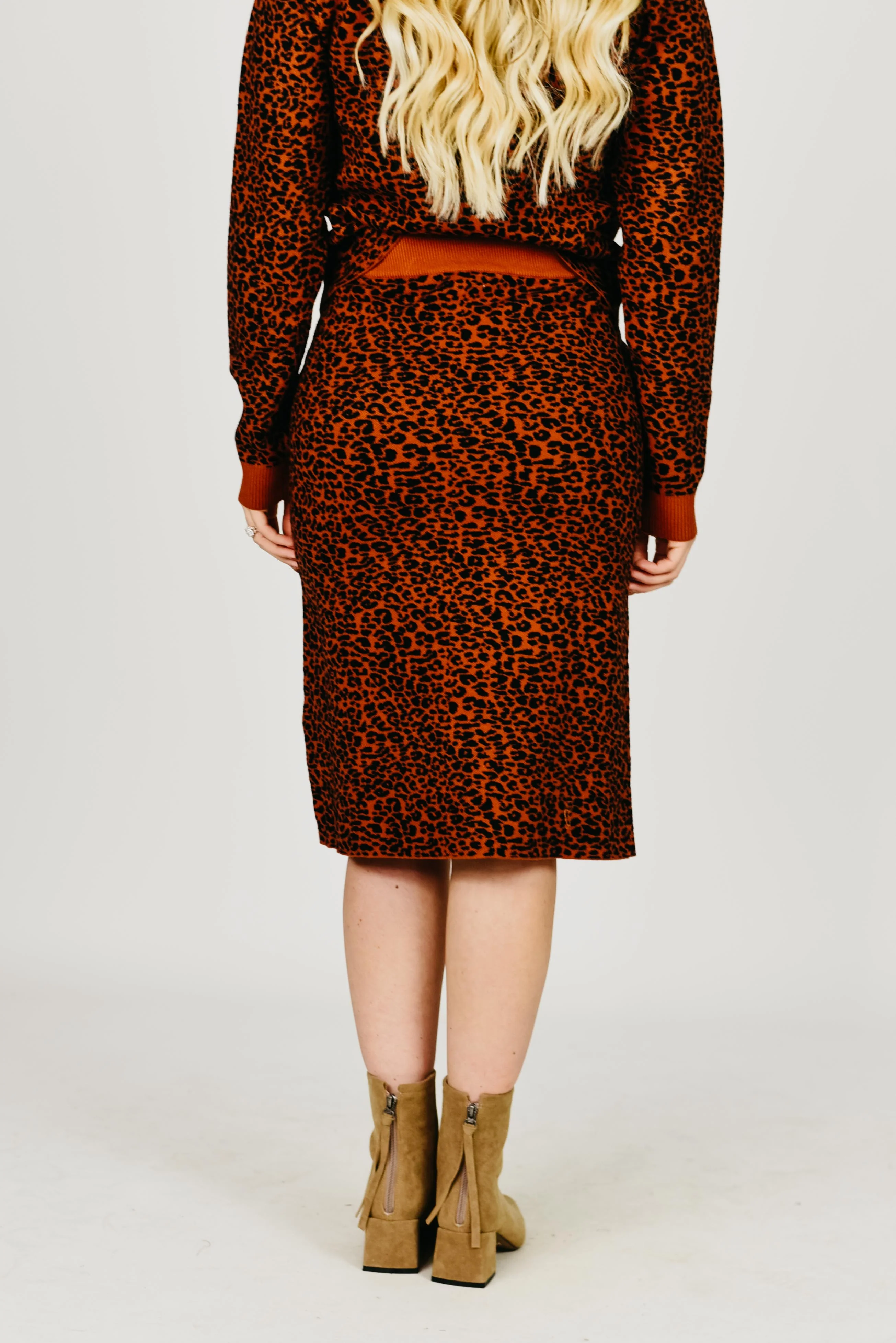 The Evan Sweater Skirt - Brown - Image 3