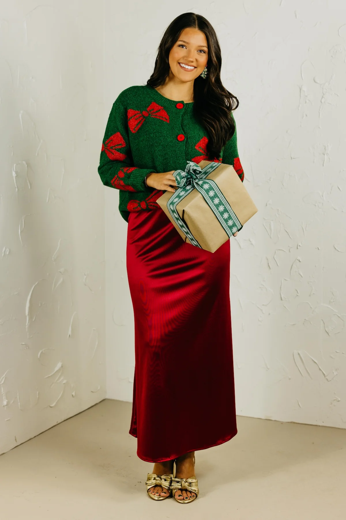 The Evelyn Bow Button Up Sweater - Image 3