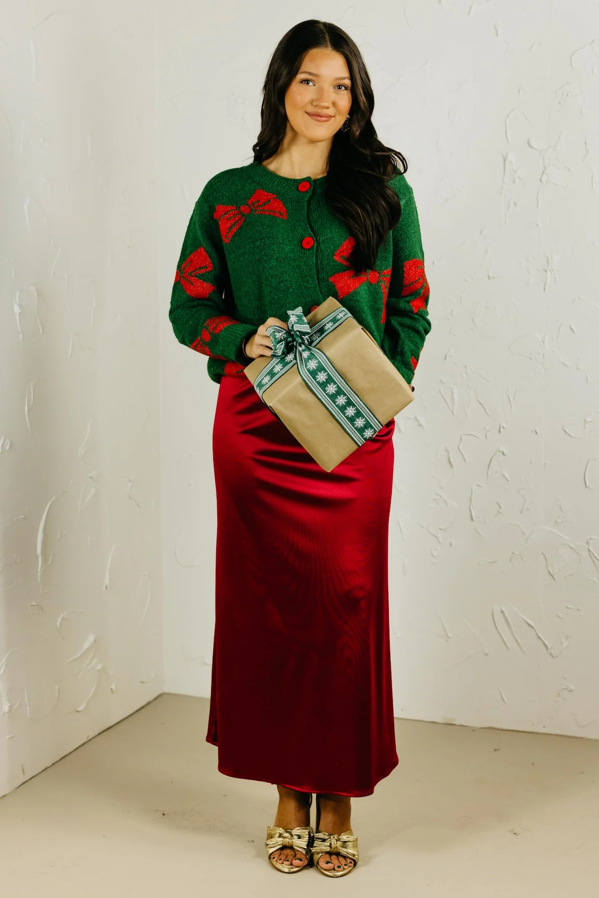 The Evelyn Bow Button Up Sweater - Image 5