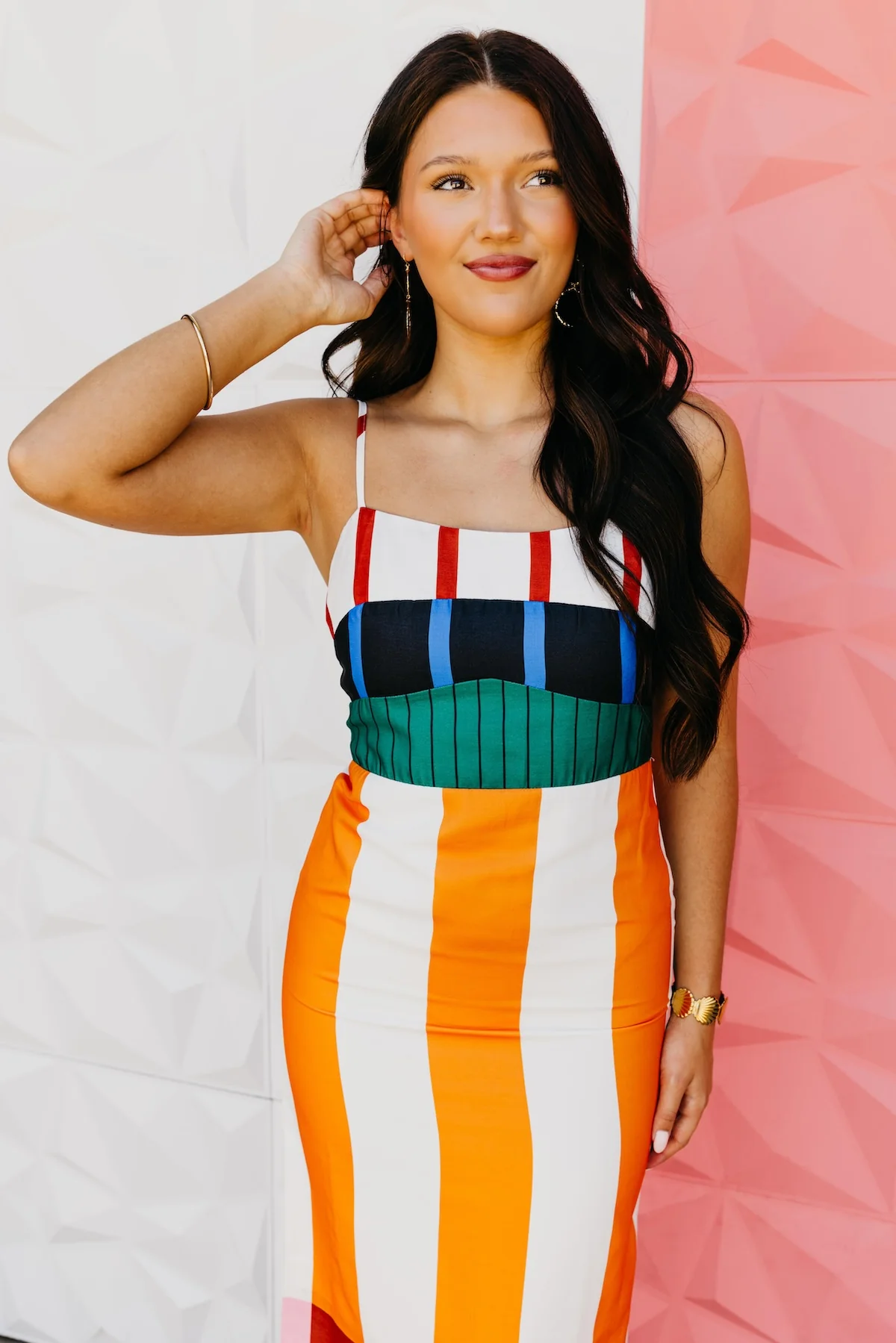 The Everleigh Color Block Stripe Maxi Dress - Image 8