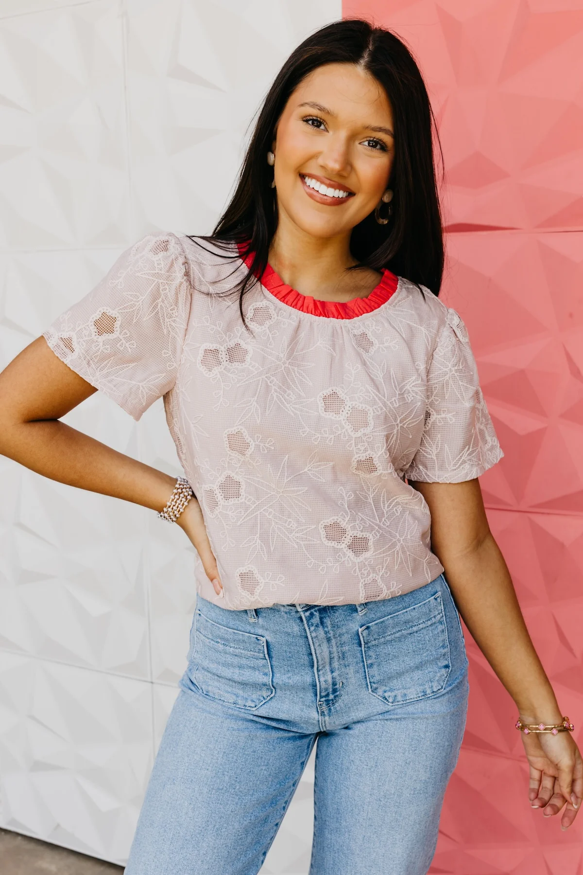 The Evie Floral Embroidered Top