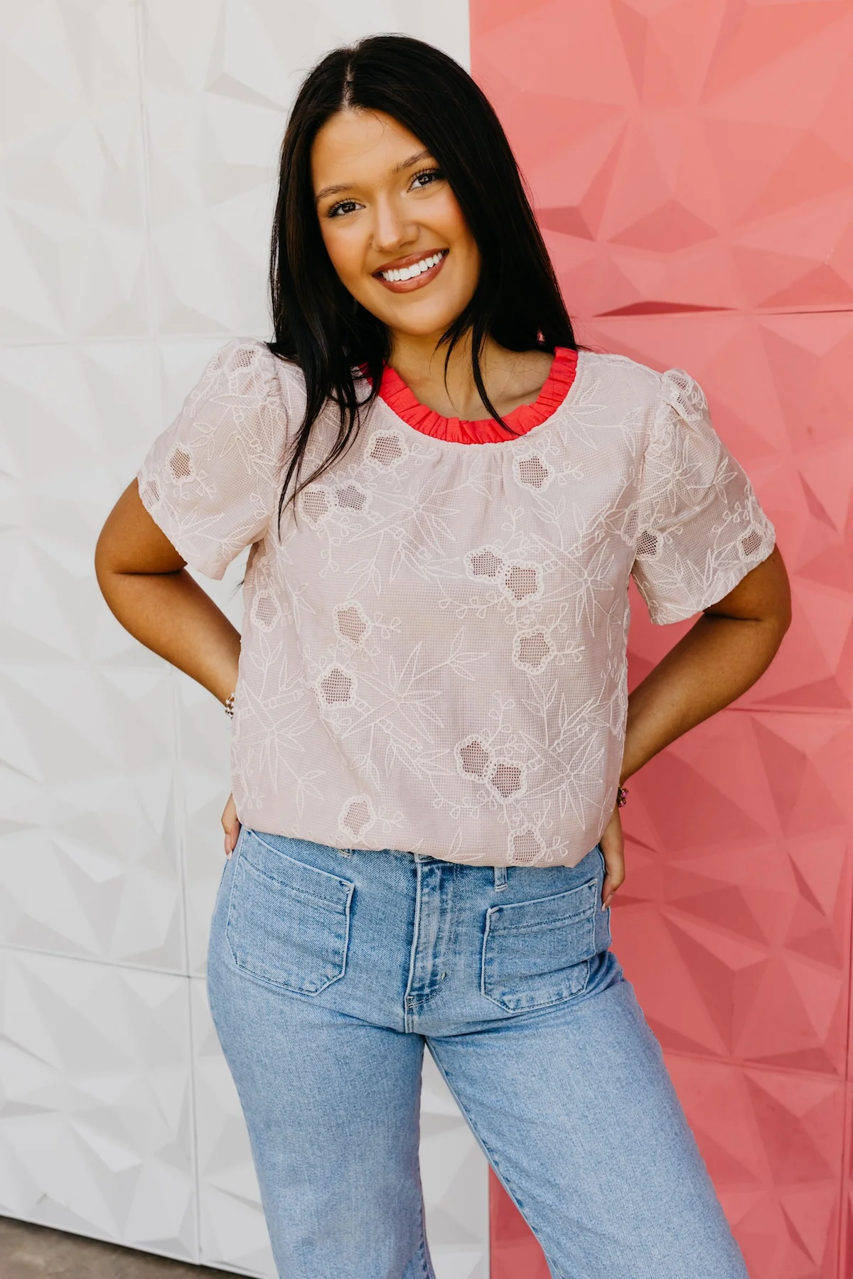 The Evie Floral Embroidered Top - Image 3