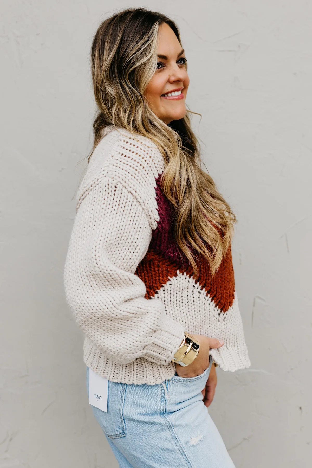 The Faye Argyle Pattern Chunky Sweater - Image 18