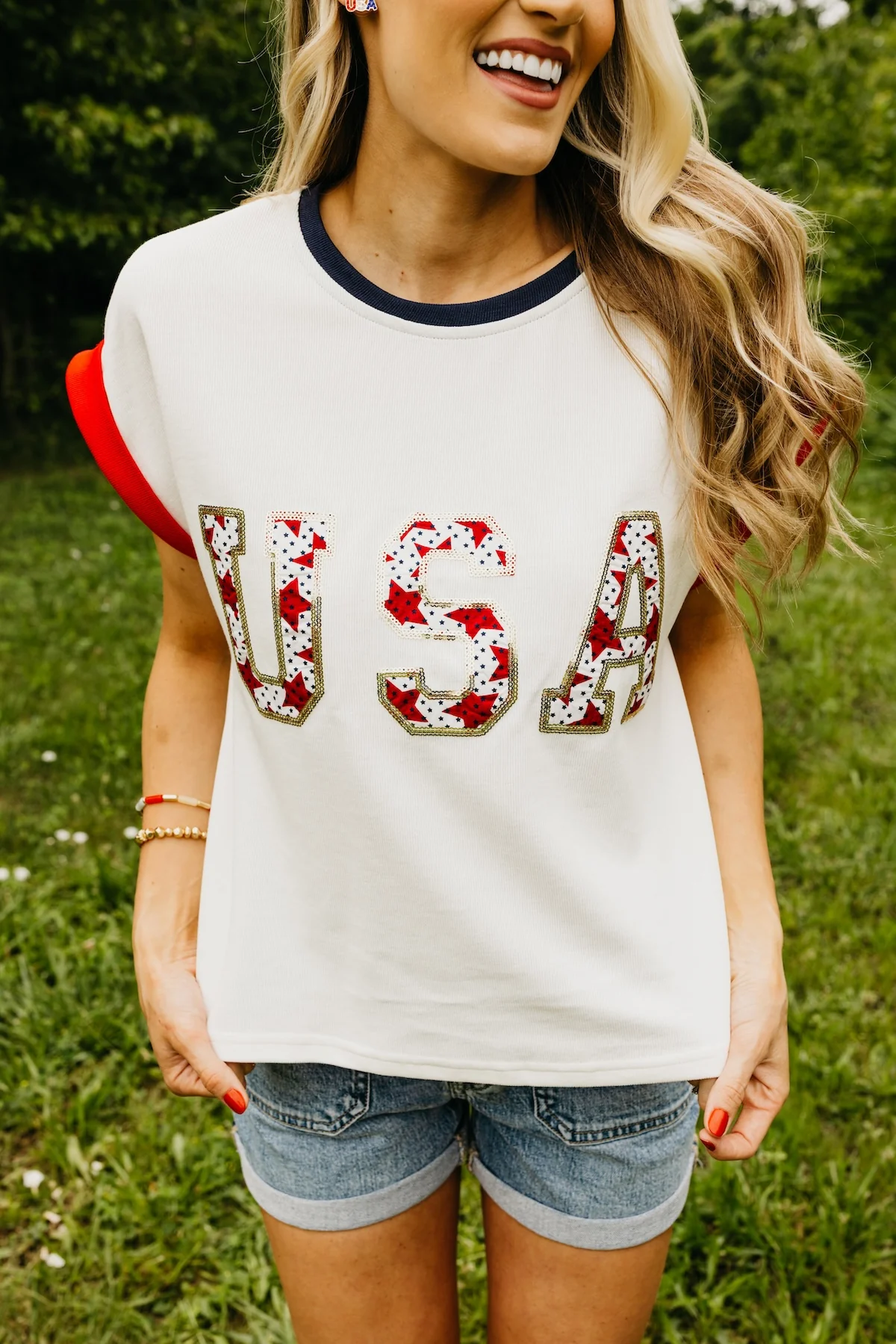 The Freedom Sequin Patch Top - Image 2